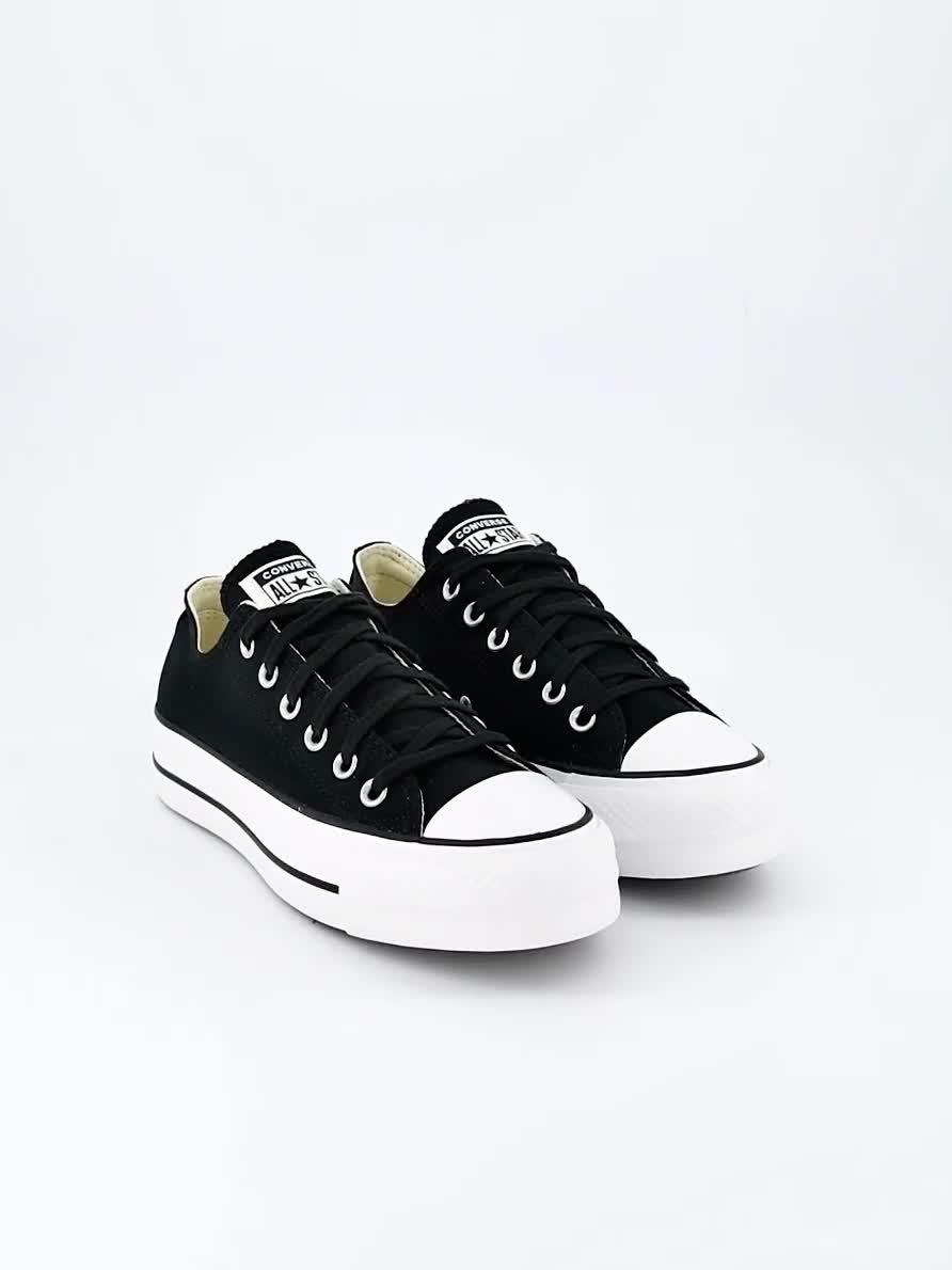 Video of converse-womens-lift-ox-trainers-blackwhite
