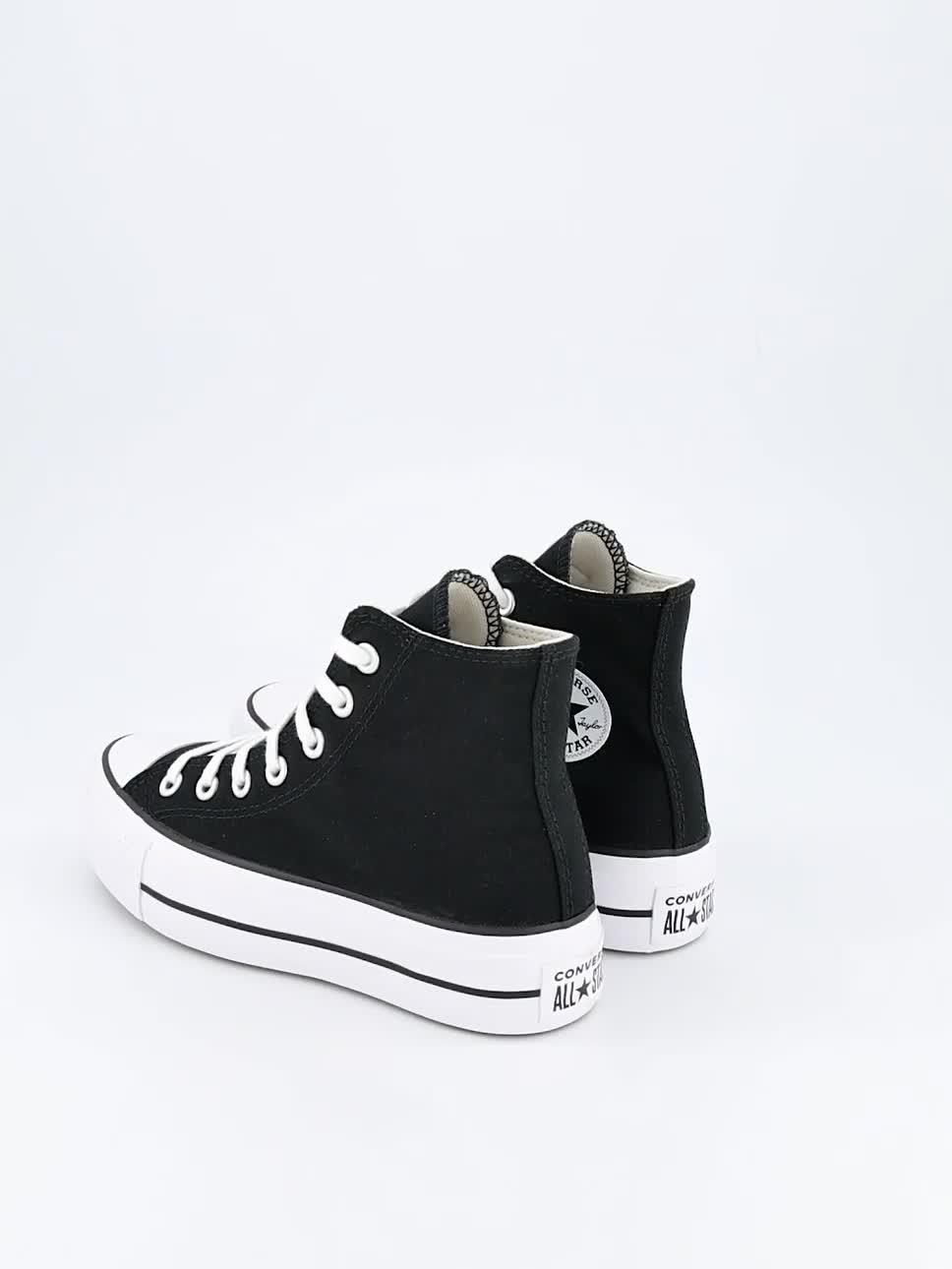 Video of converse-womens-lift-hi-top-trainers-blackwhite