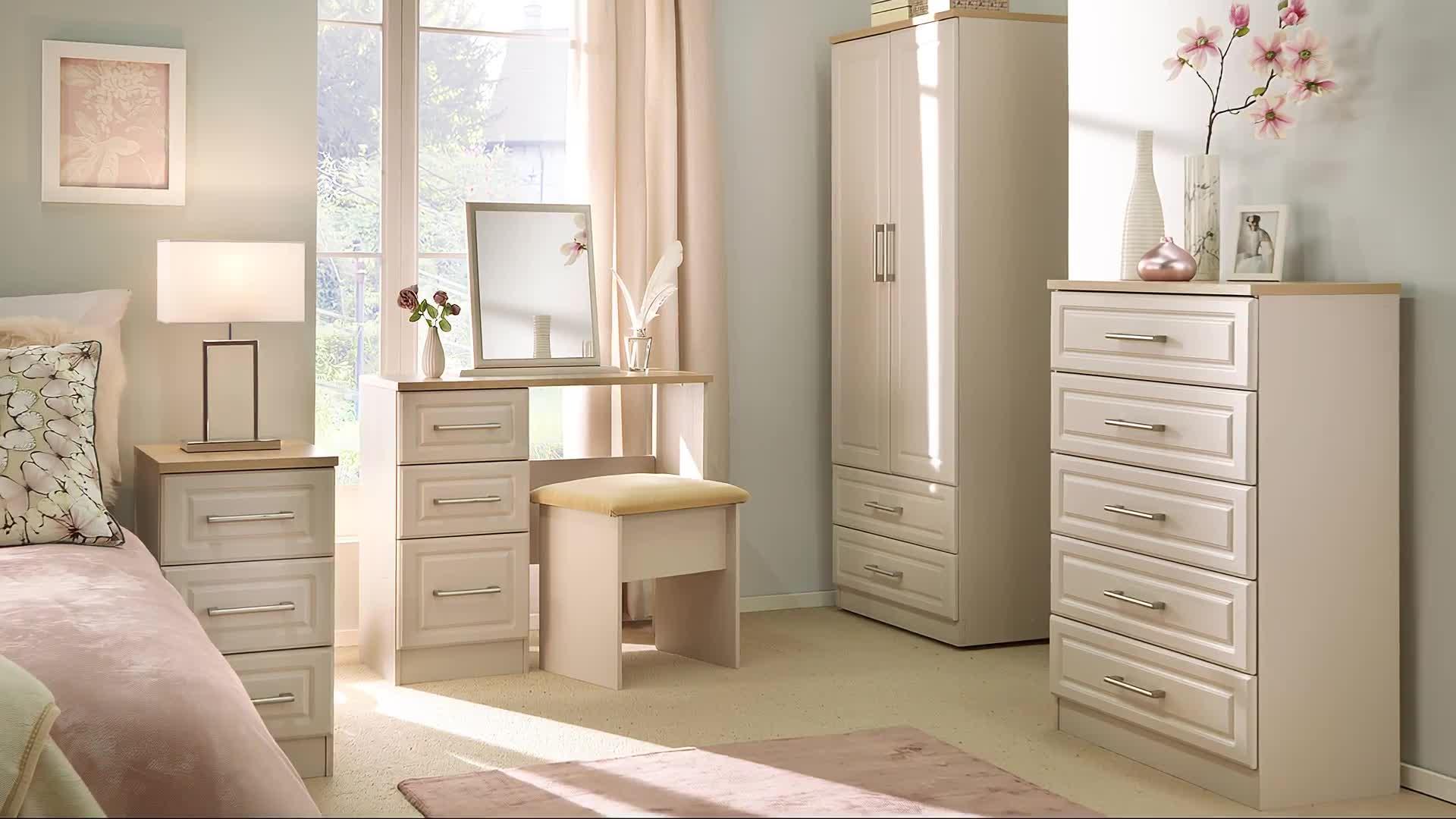 Image thumbnail 8 of 8 of SWIFT Regent Part&nbsp;Assembled 4 Piece Package - 3 Door Mirrored Wardrobe, 5 Drawer Chest and 2 Bedside Chests&nbsp;- FSC&reg; Certified