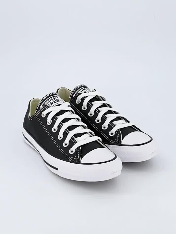 Video of converse-unisex-leather-ox-trainers-black