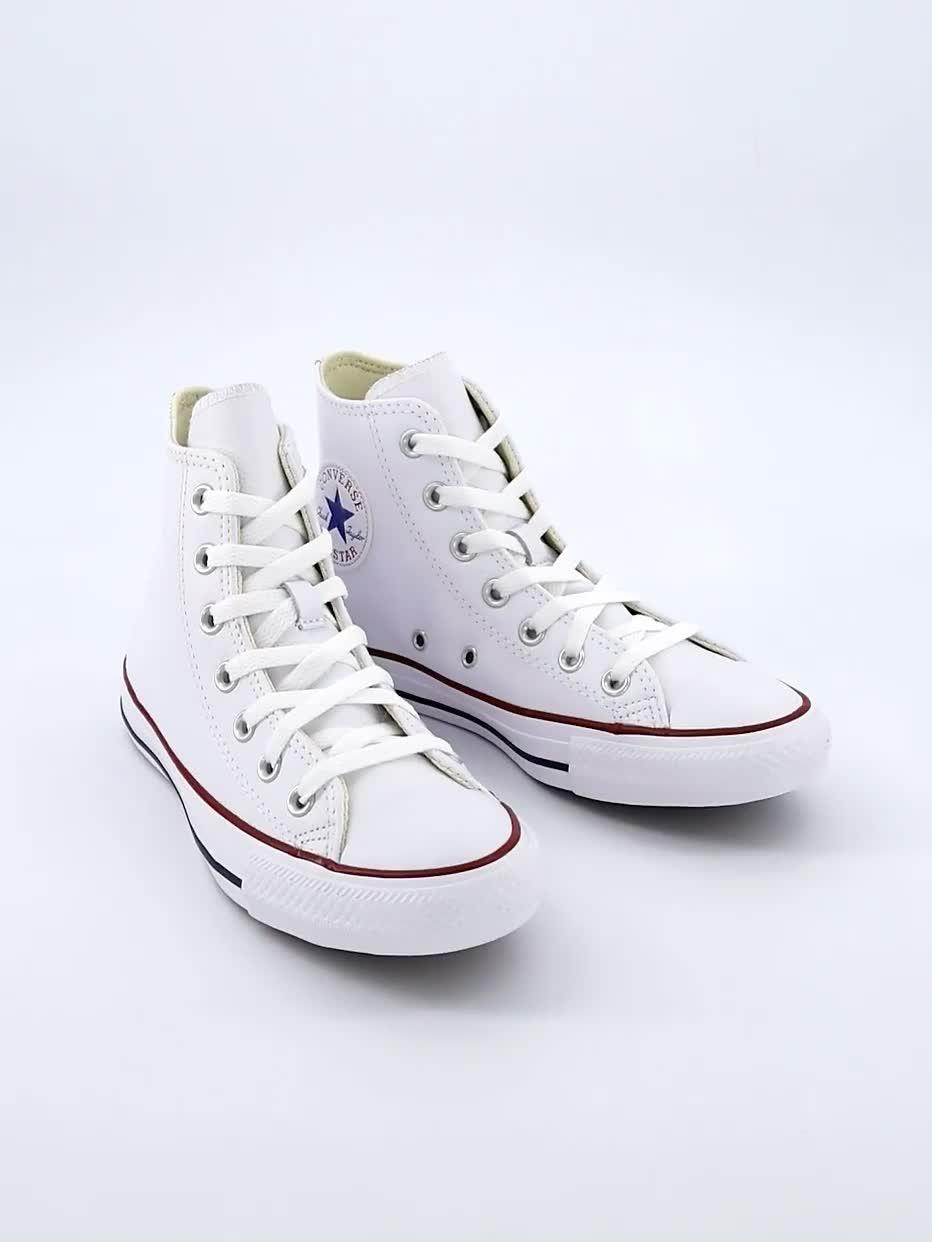 Video of converse-leather-hi-top-trainers-white