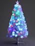Video of festive-5ft-white-fibre-optic-christmas-tree-with-star-topper