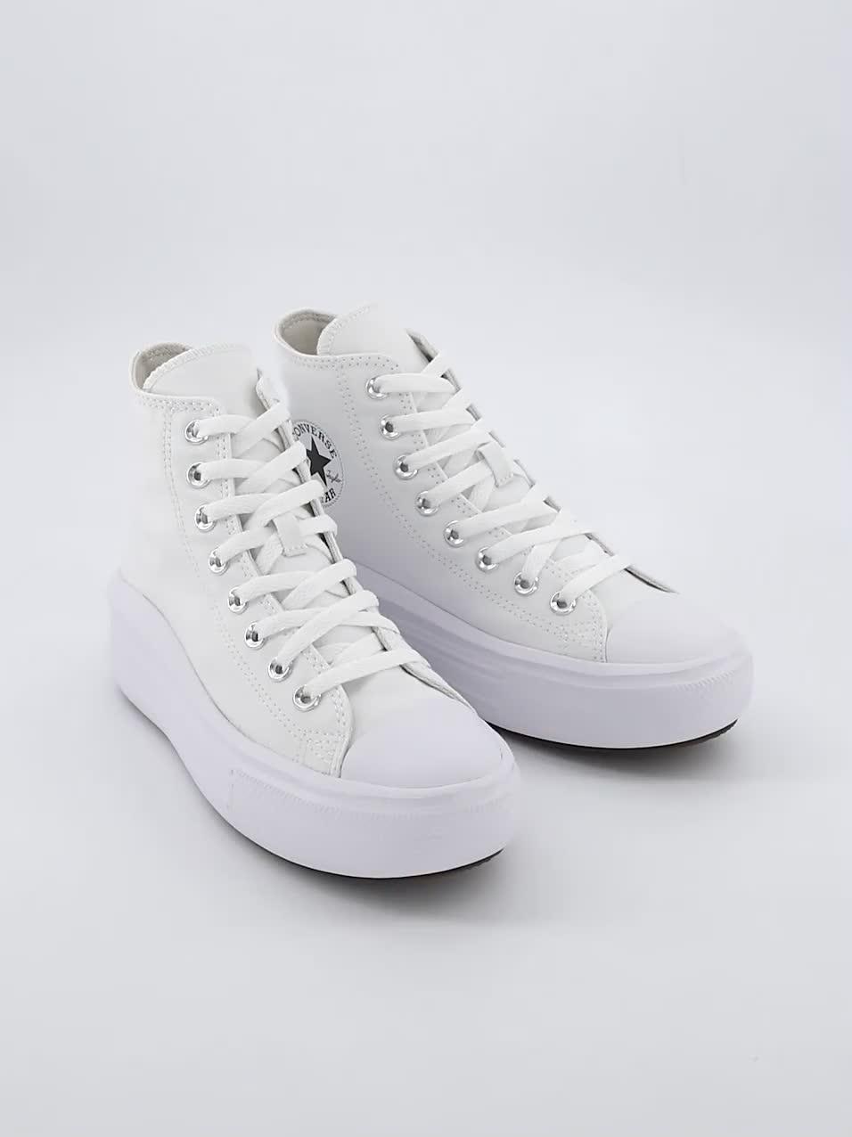 Video of converse-womens-move-hi-top-trainers-white