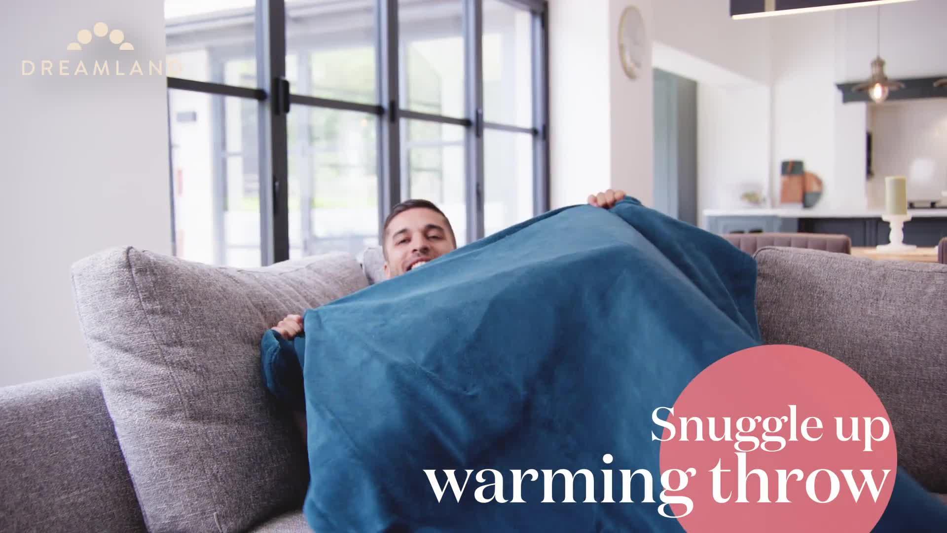 Video of dreamland-snuggle-up-warming-throw-blue