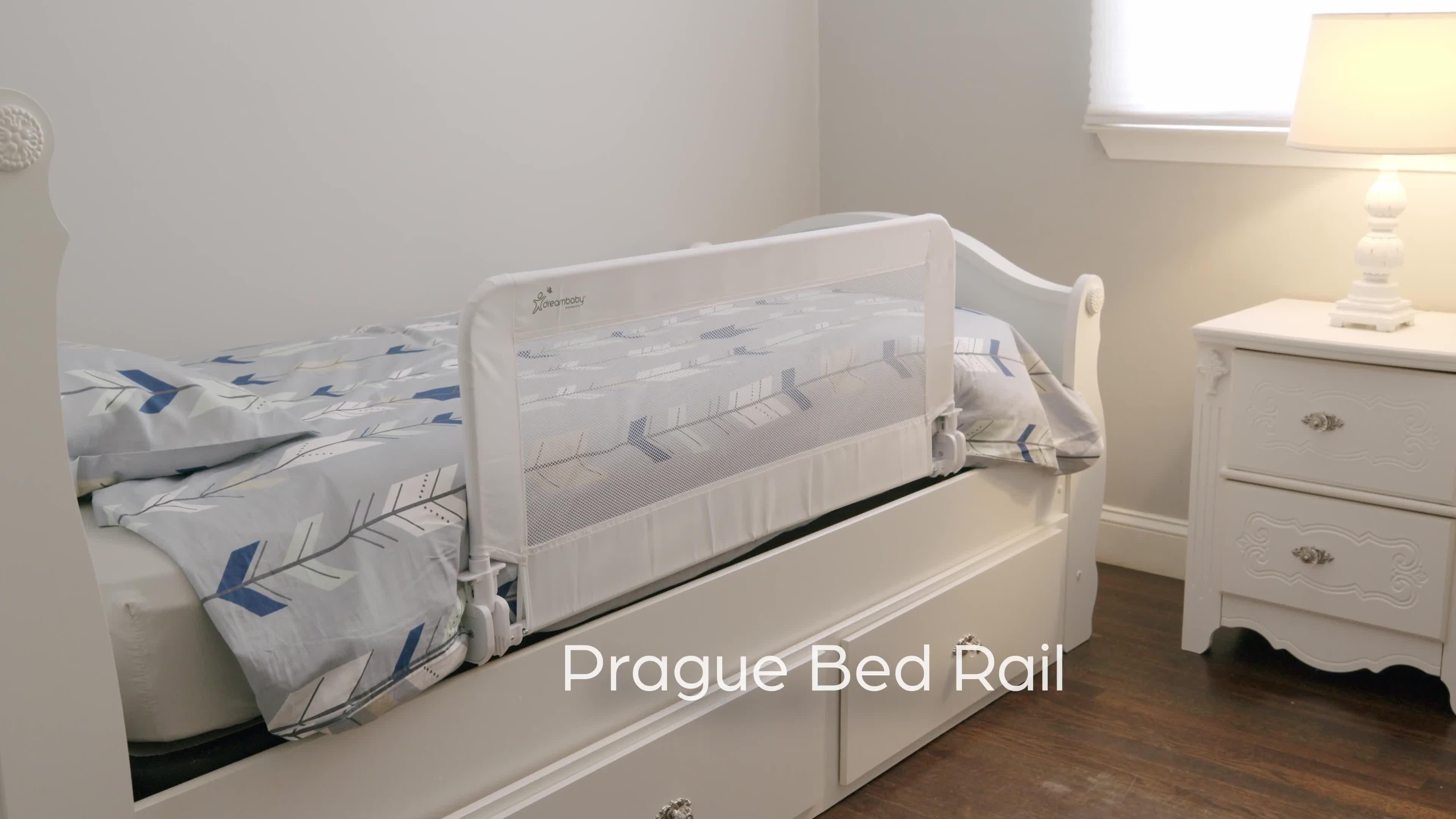 Video of dreambaby-prague-bedrail-110cm-wide-x-455cm-high-grey