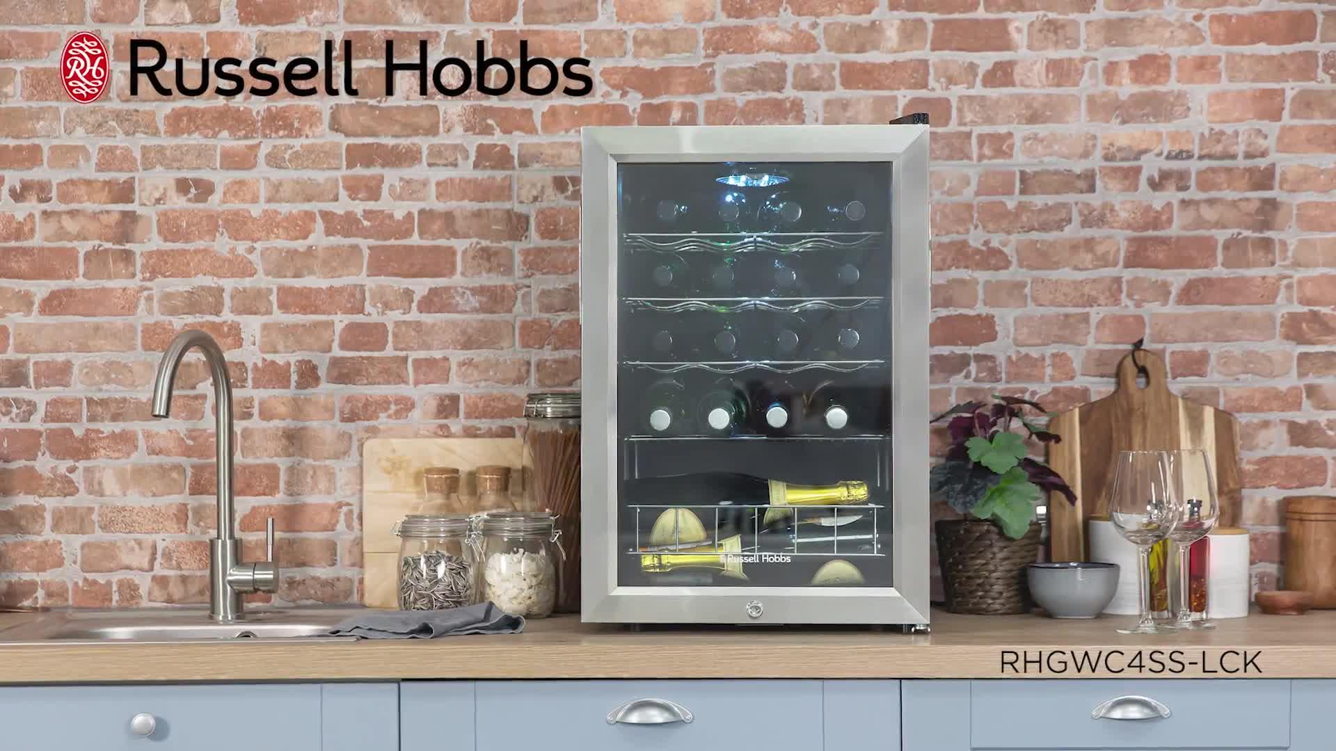 Video of russell-hobbs-rhgwc4ss-lck-beer-amp-wine-drinks-cooler-with-lock--stainless-steel