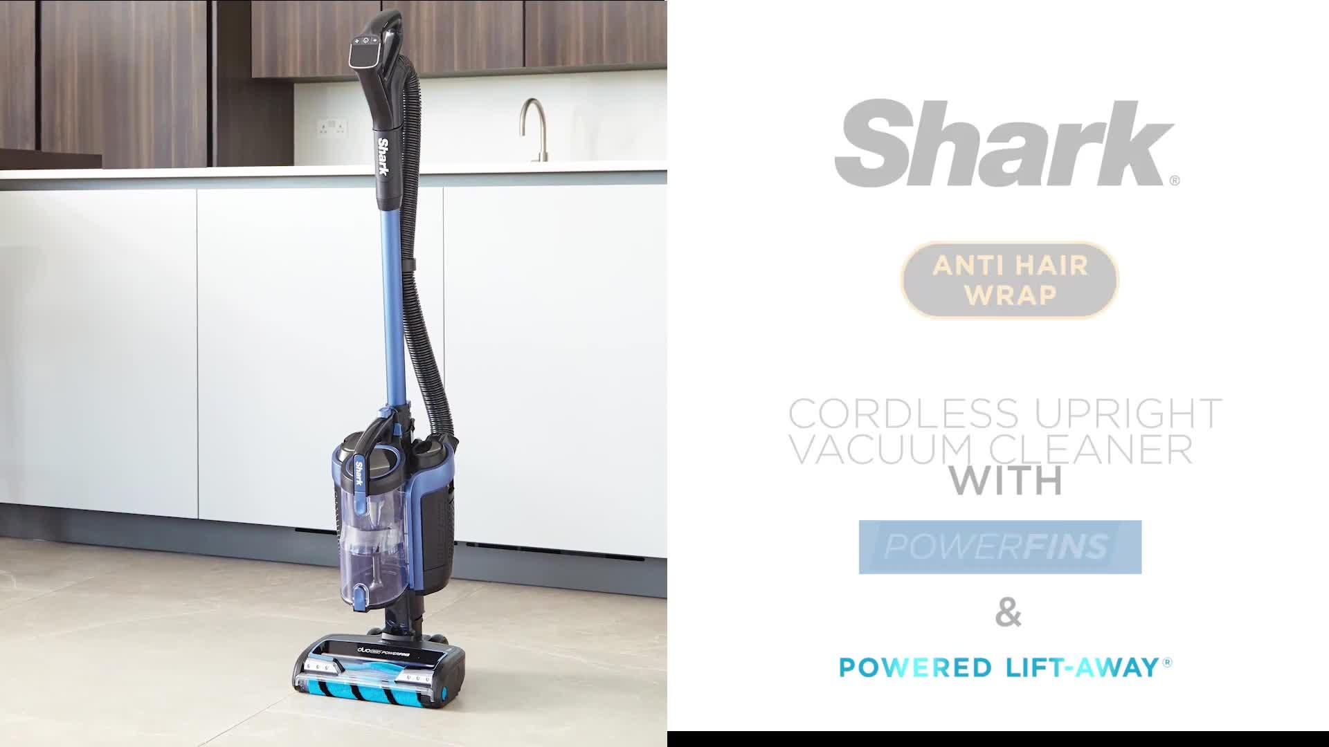 Video of shark-anti-hair-wrap-upright-cordless-vacuum-cleaner-with-powerfins-powered-lift-away-amp-truepet--nbspicz300ukt