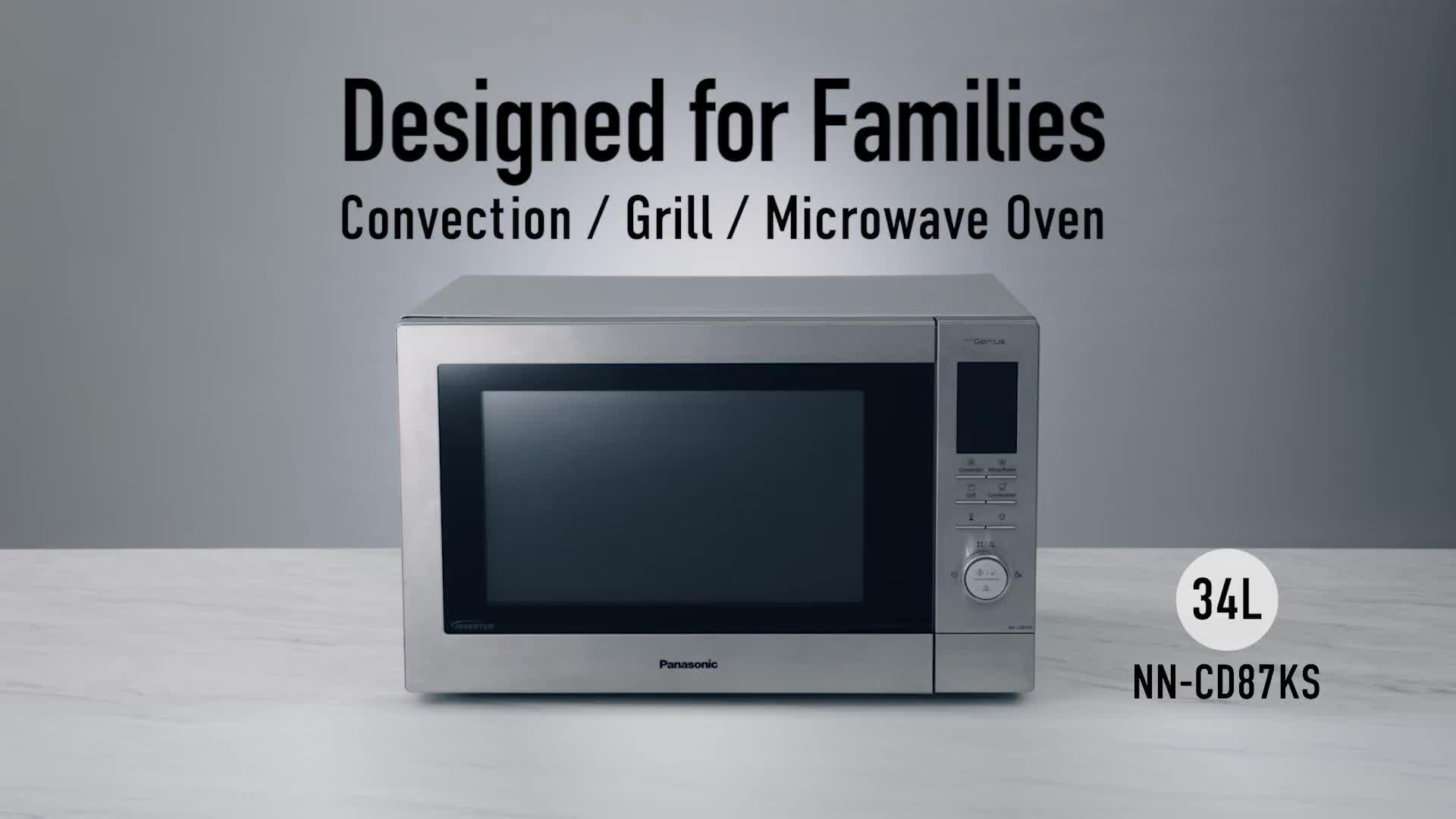 Video of panasonic-nn-cd58jsbpq-combination-microwave-oven-and-grill-with-inverter-technology