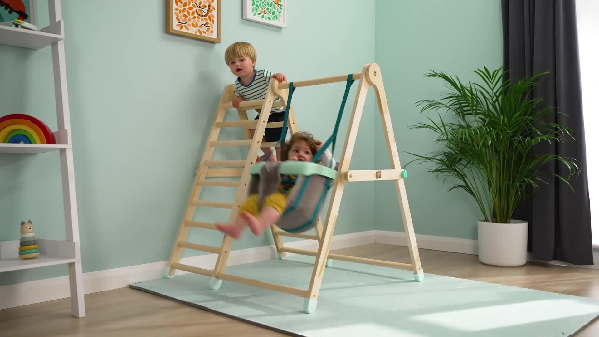 Image thumbnail 6 of 6 of Active Tots Indoor Wooden Climb and Swing Frame