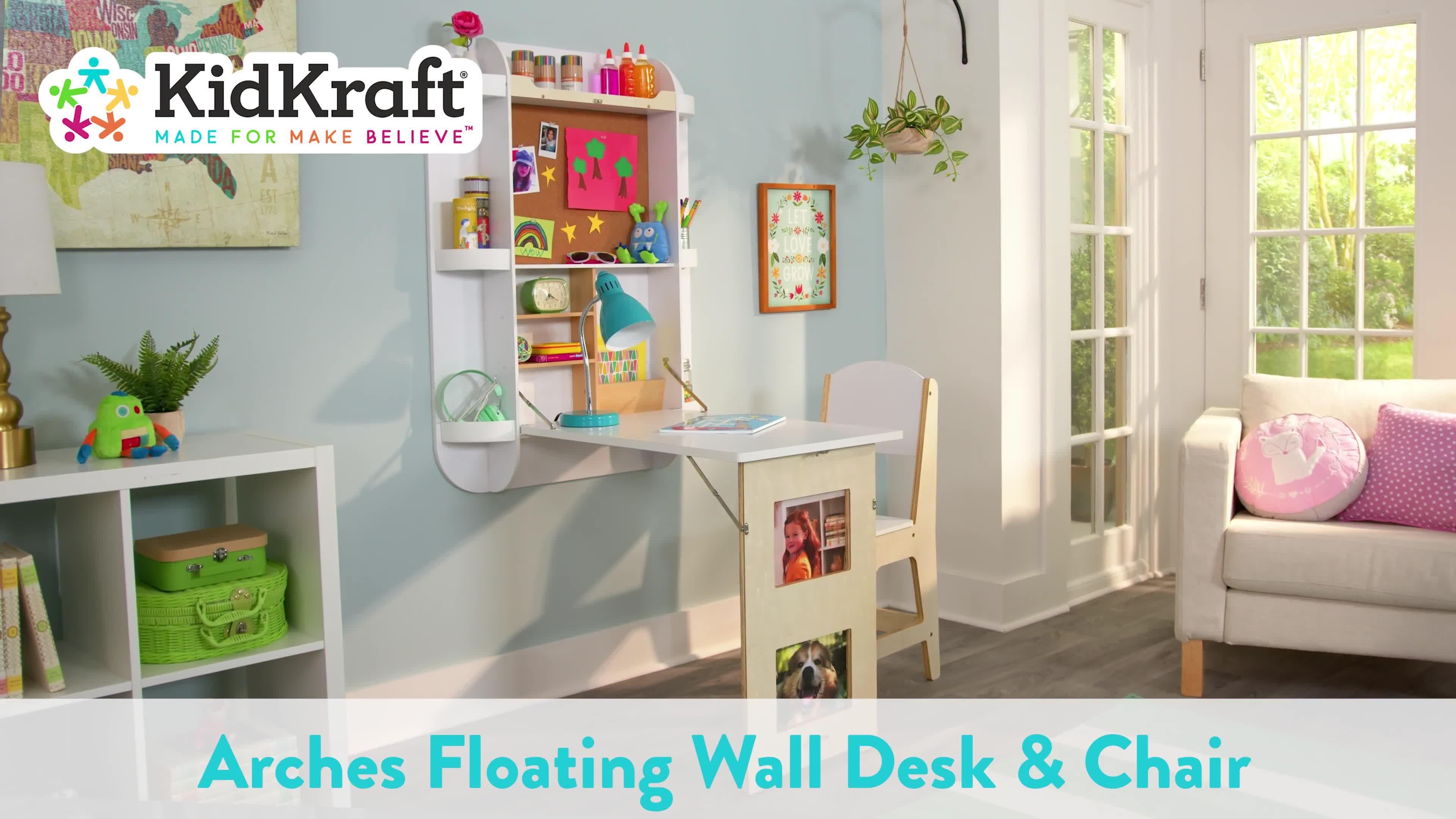 KidKraft Arches Floating Wall Desk & Chair & Reviews