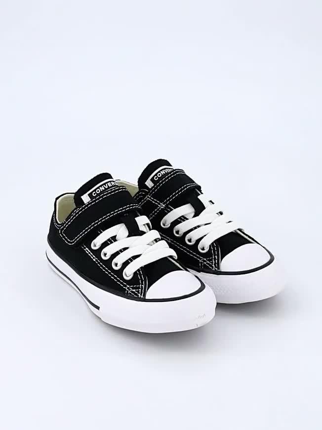 Converse Kids Easy-On Velcro Ox Trainers Black Littlewoods