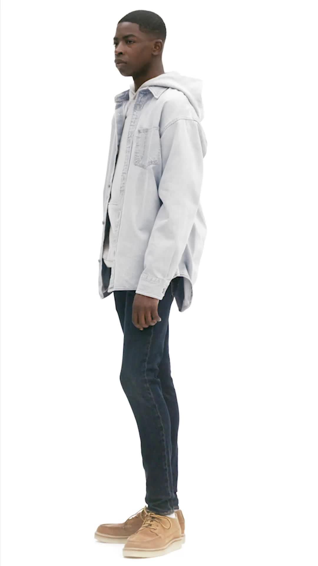 Video of levis-skinny-taper-fit-jeans-dark-grey
