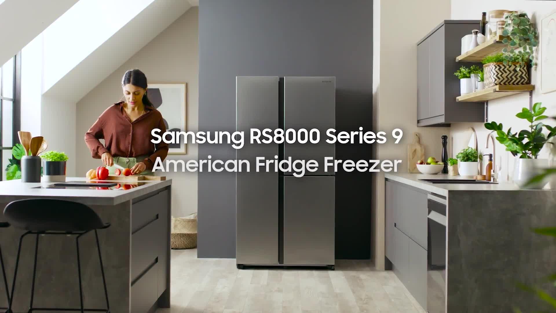Video of samsung-series-9-rh69b8931s9eu-american-fridge-freezer-with-beverage-centertrade-e-rated-matte-stainless