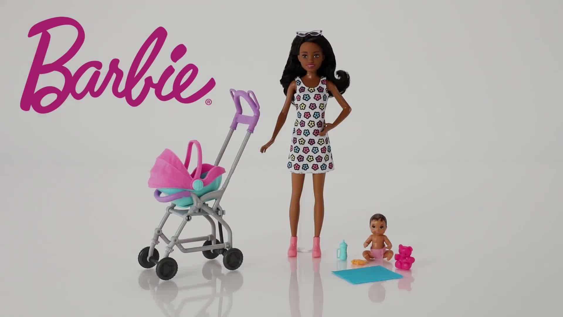 Barbie Skipper Babysitters Pushchair and 2 Dolls Playset