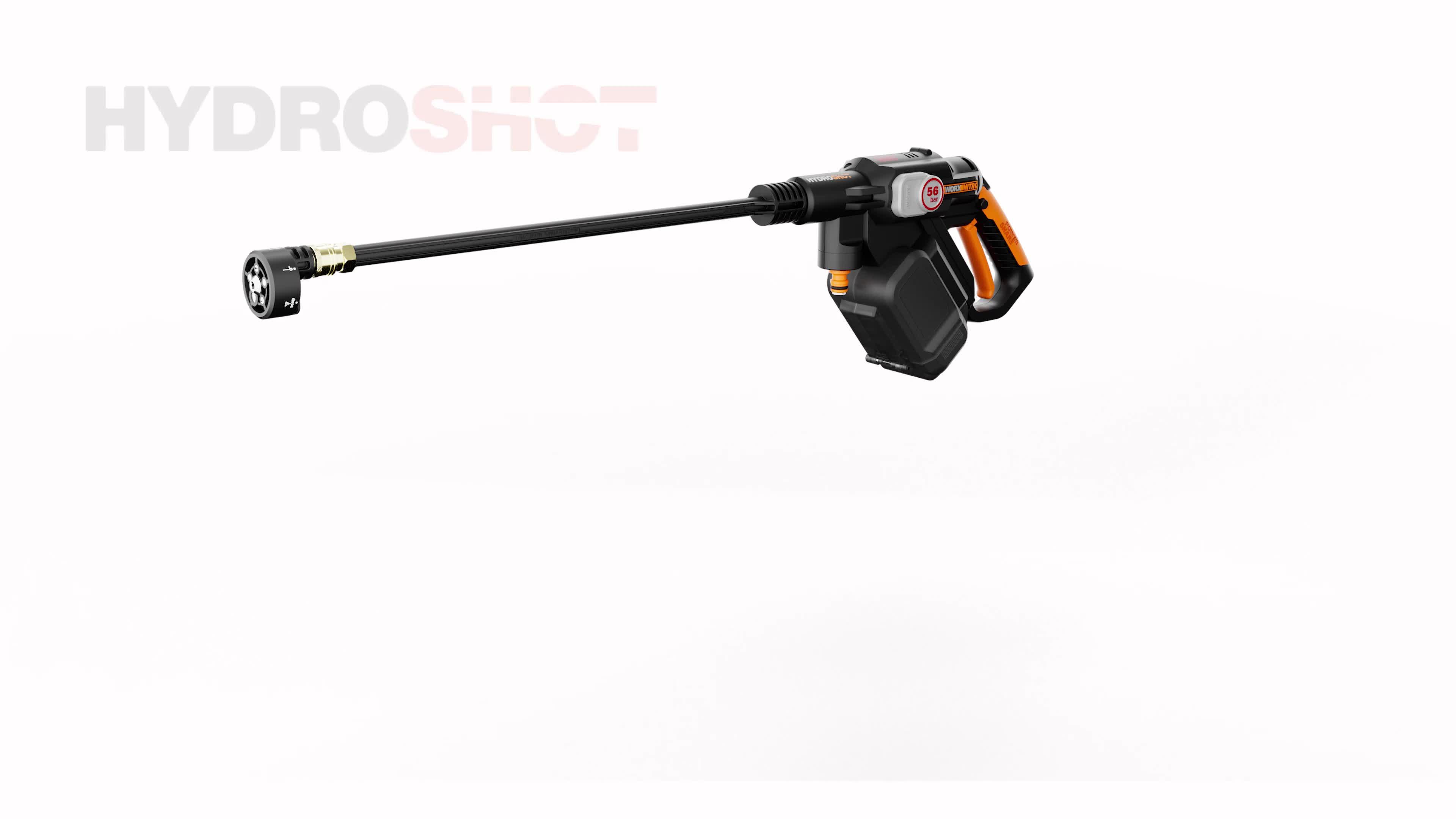 Image thumbnail 5 of 5 of Worx 20V PowerShare Cordless Brushless Hydroshot Pressure Cleaner 56Bar with x1 4.0Ah Battery &amp; Charger
