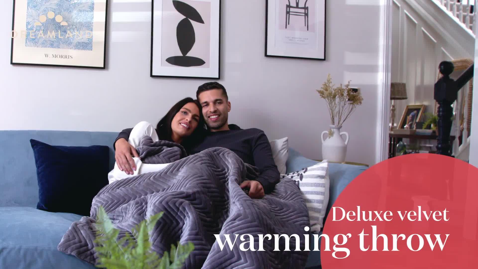 Image thumbnail 8 of 8 of Dreamland Hurry Home Deluxe Velvet Warming Throw - Grey