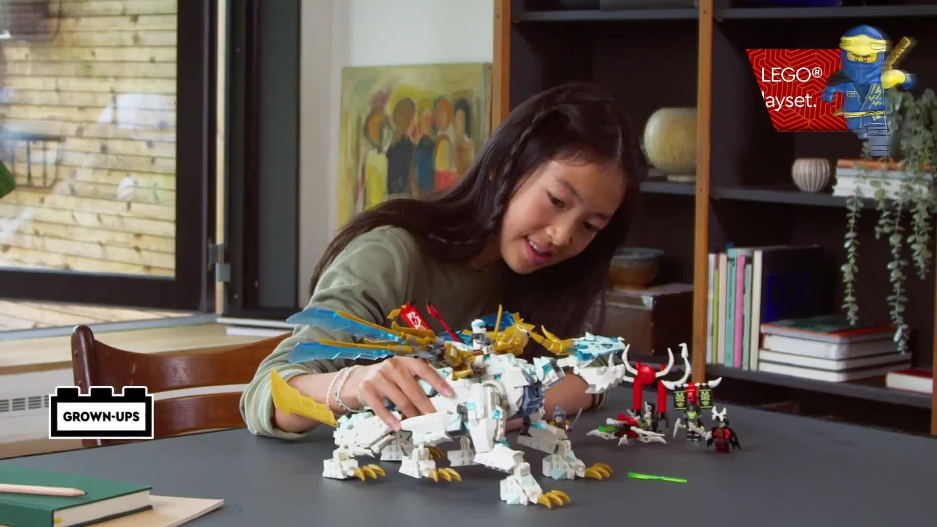 Video of lego-ninjago-zanersquos-ice-dragon-creature-toy-71786