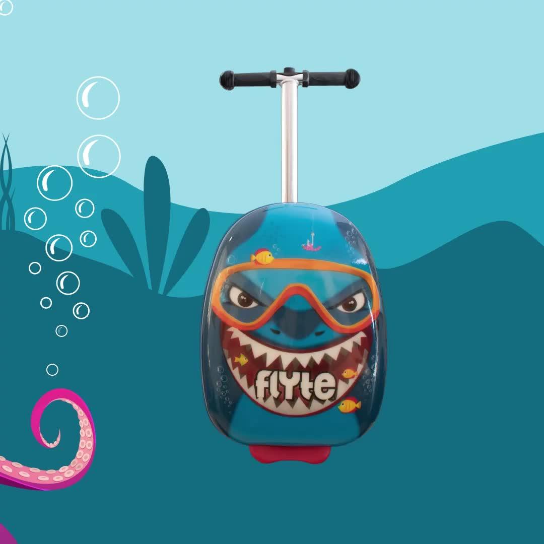 Video of flyte-midi-18-inch-stormy-the-shark-scooter-suitcase