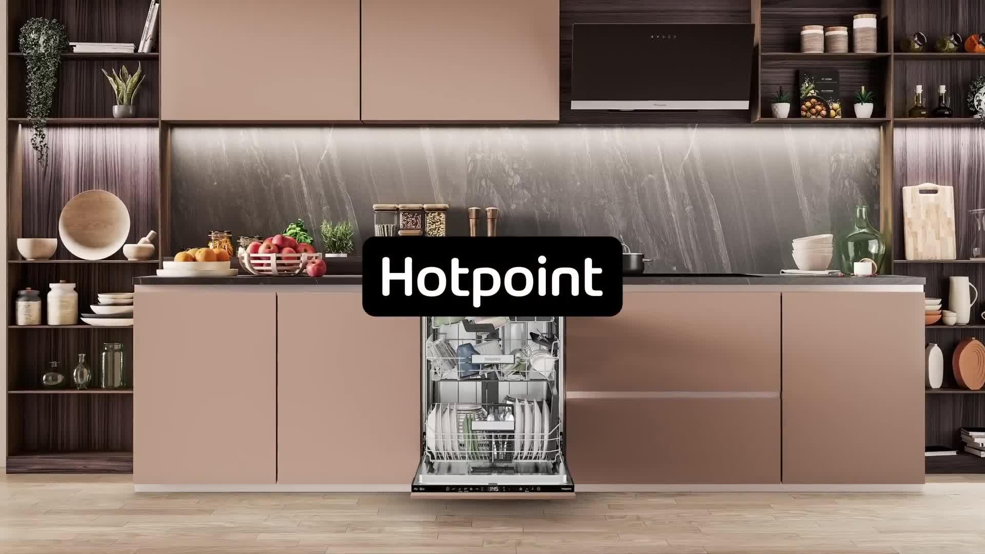 Image thumbnail 8 of 8 of Hotpoint Hydroforce H8IHT59LS 14-place Built-In Dishwasher - Black
