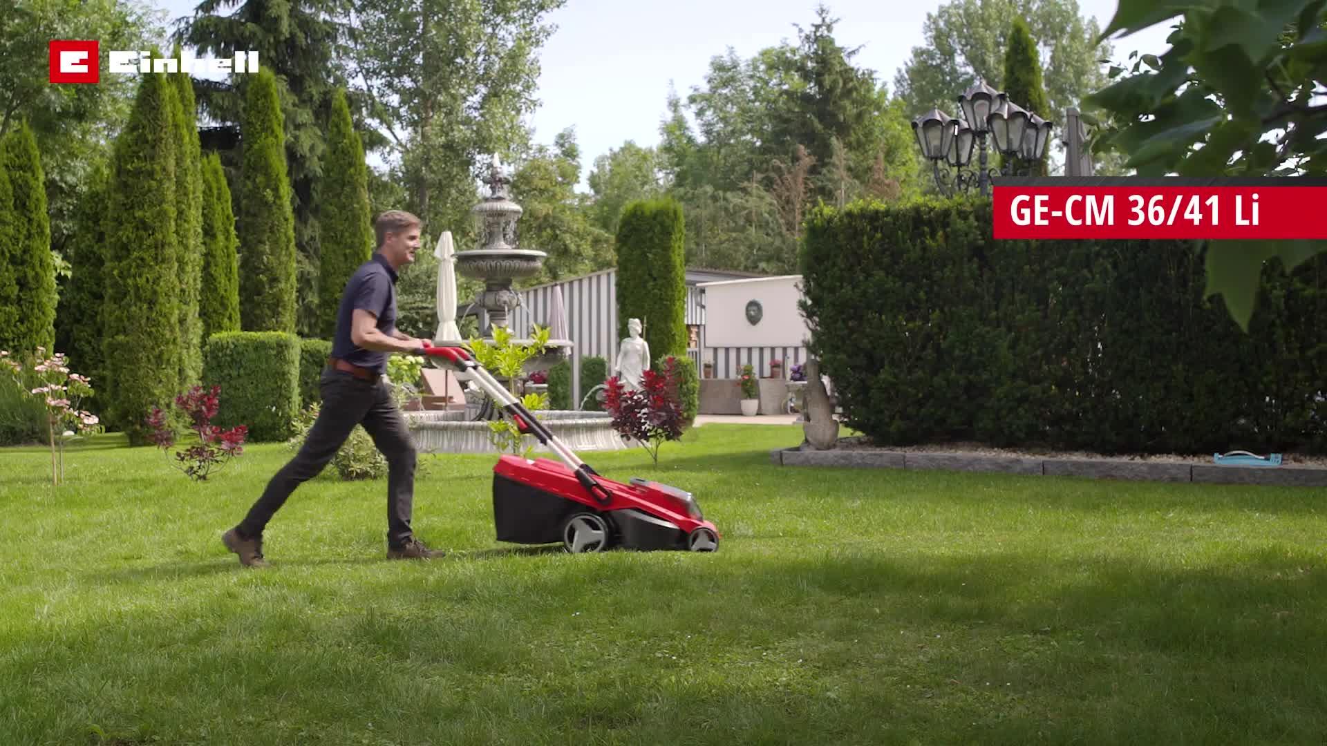 Video of einhell-pxc-41cm-cordless-mower-ge-cm-3641-li-solo-36v-without-batteries
