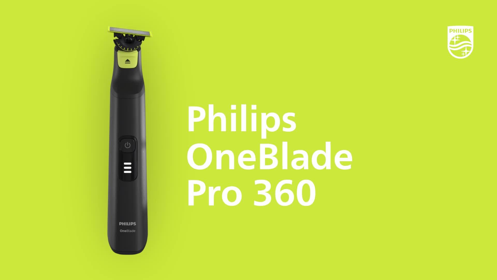 Philips OneBlade Pro 360 for Face & Body with 14-in-1 Adjustable Comb-  Trim, Edge, Shave, QP6541/15