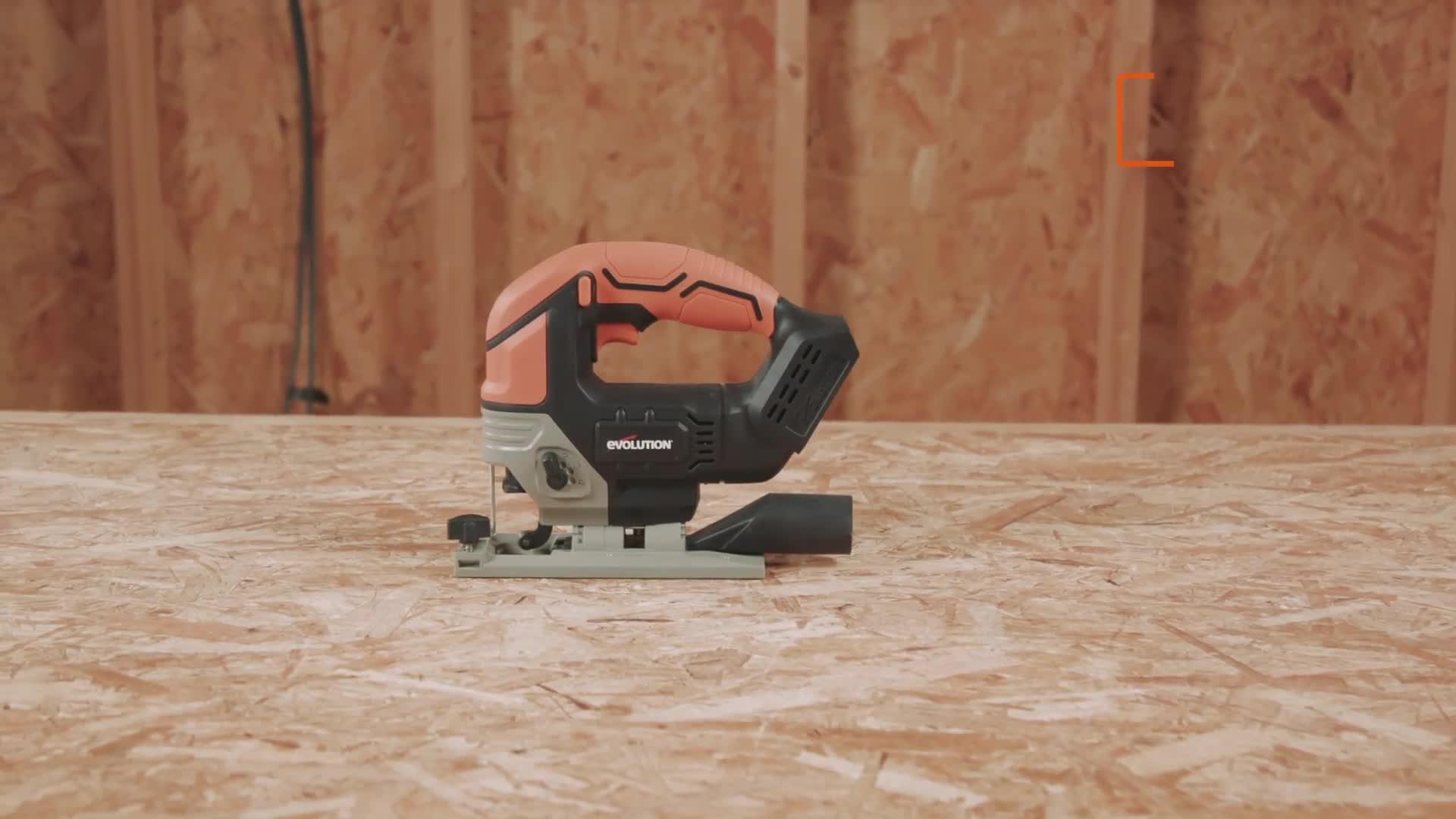 Video of evolution-r90jgs-li-18v-li-ion-ext-cordless-jigsaw-with-1x-2ah-battery-amp-rapid-charger