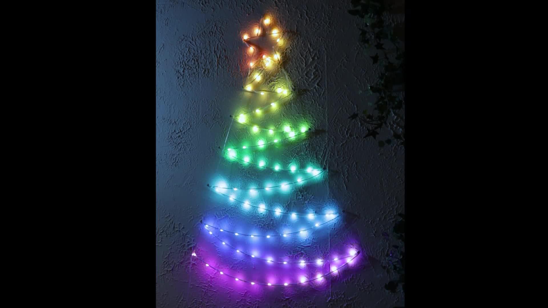 Image thumbnail 8 of 8 of Very Home 113&nbsp;cm Wall Mounted Colour Changing Outdoor&nbsp;LED Christmas Tree with Remote Control