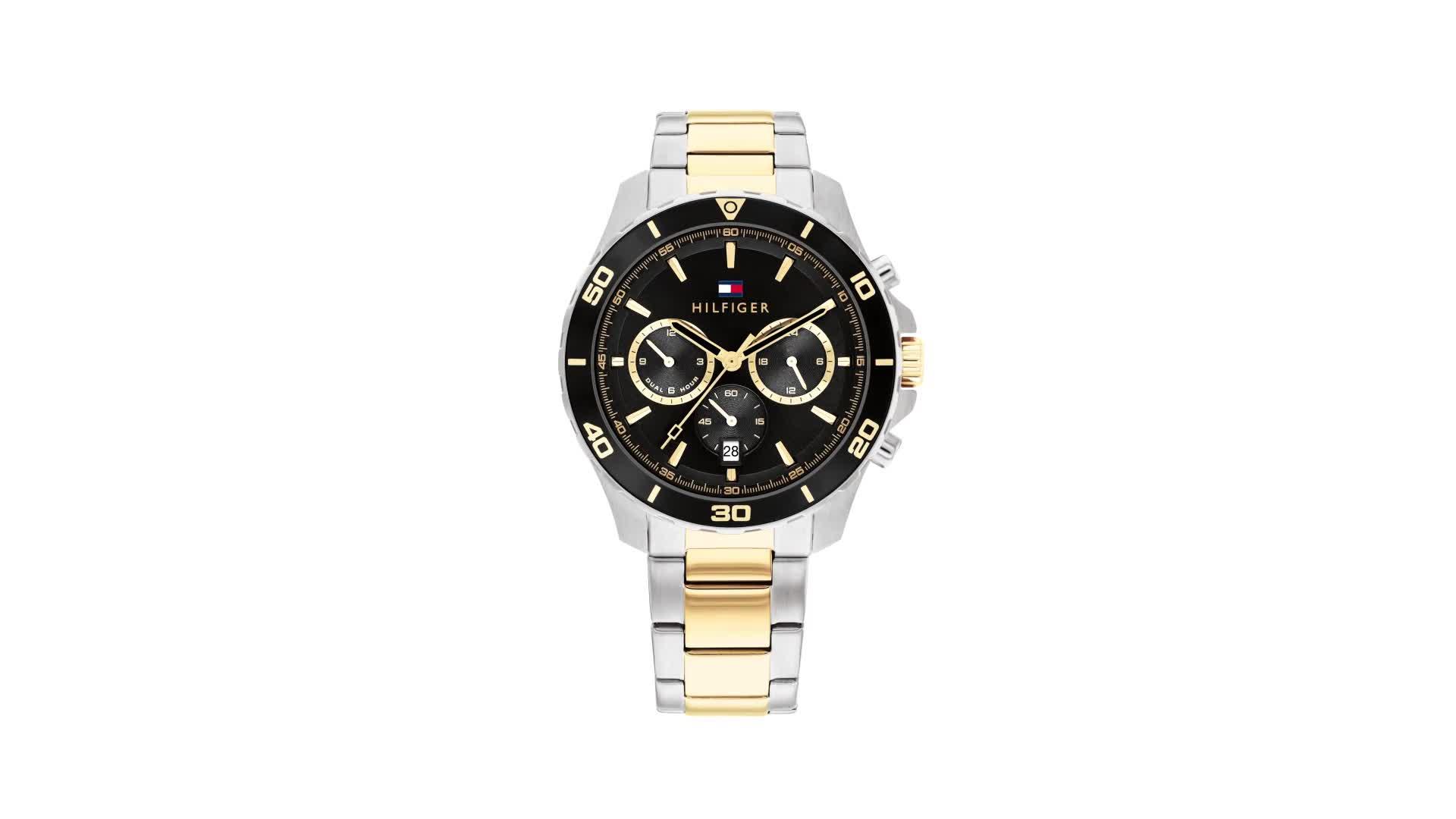 Video of tommy-hilfiger-two-tone-stainless-steel-and-gold-plated-mens-watch