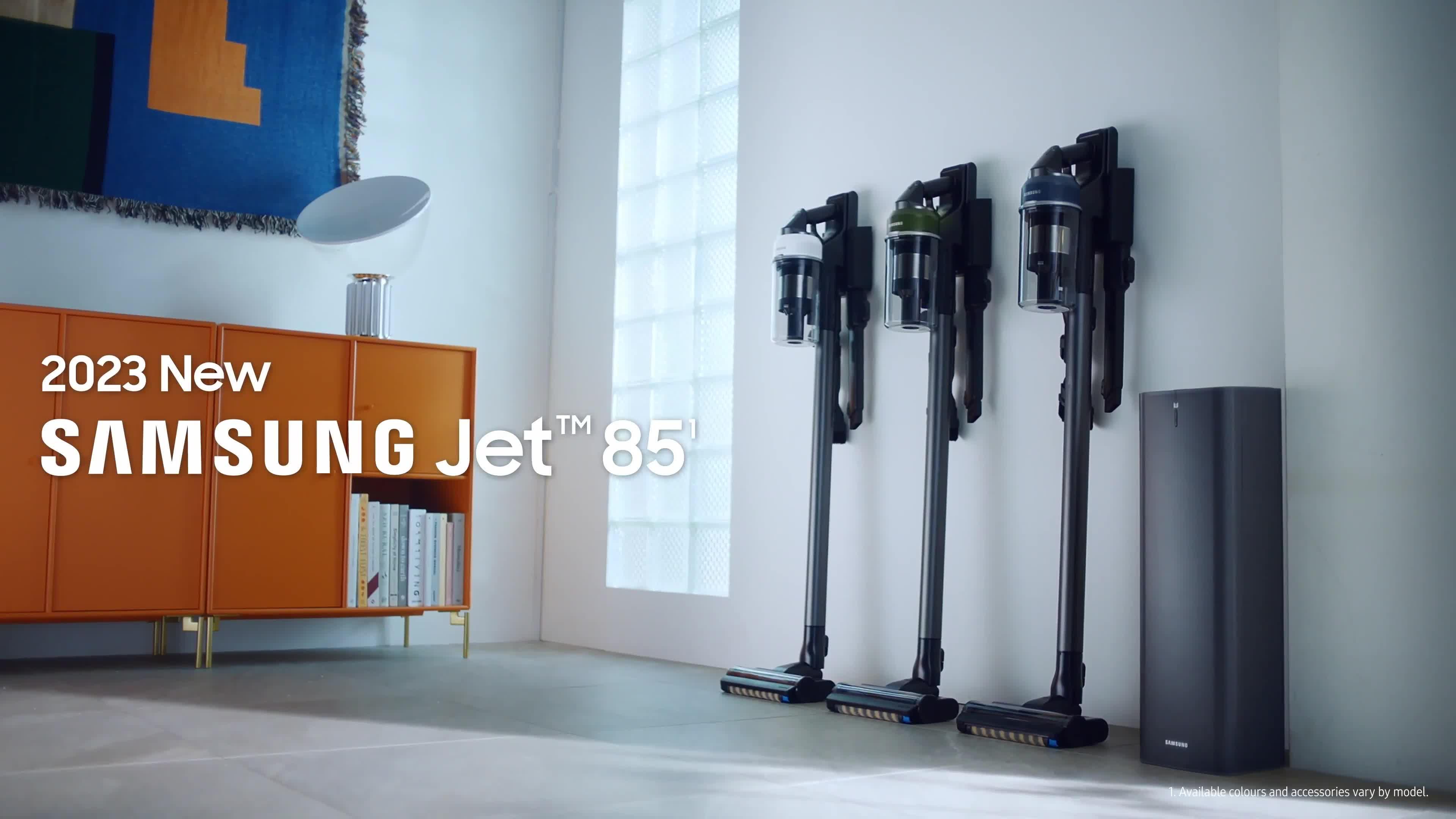 Video of samsung-jet-85-pet-max-210w-cordless-vacuum-cleaner-with-pet-tool-woody-green