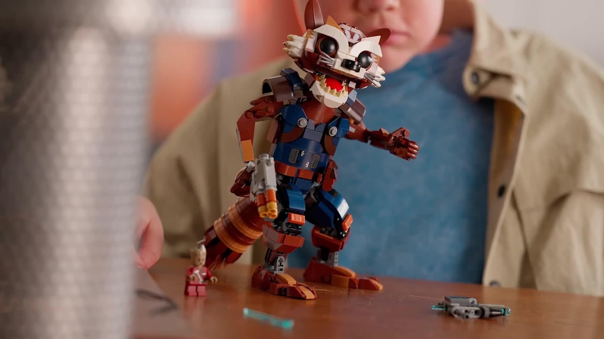 Video of lego-super-heroes-rocket-amp-baby-groot-buildable-toy-76282