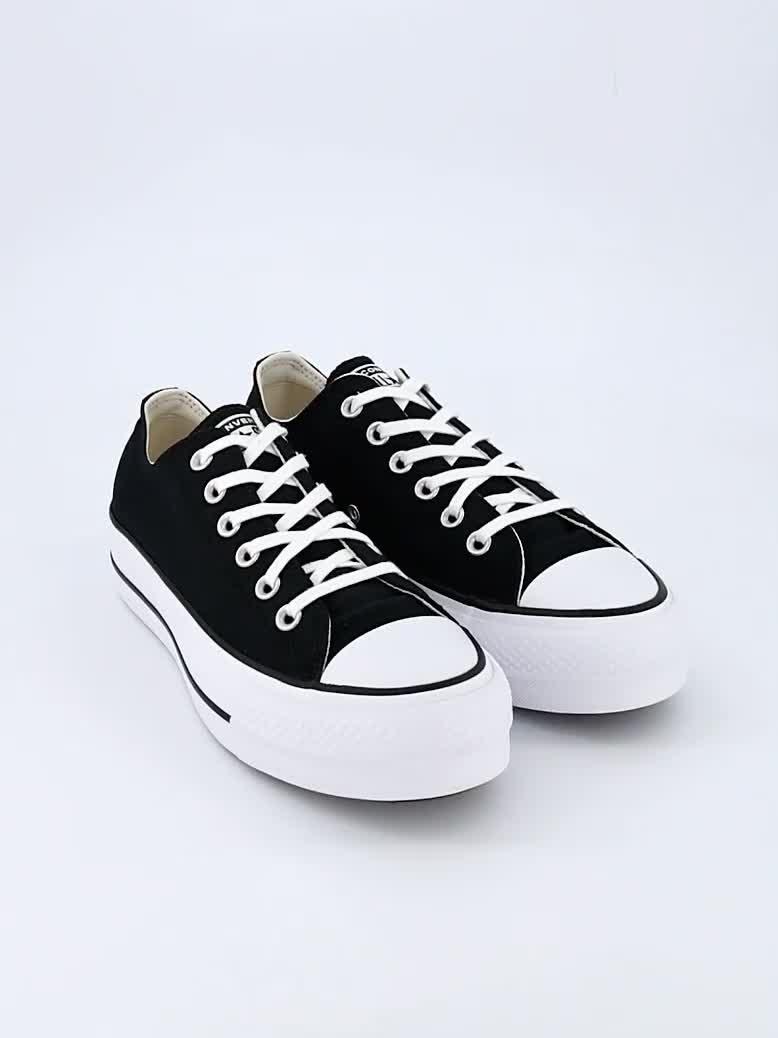 Image thumbnail 8 of 8 of Converse Womens Lift Wide Foundation Ox Trainer - Black