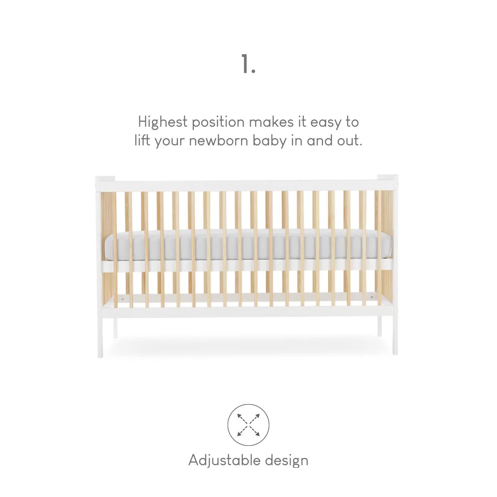 Image thumbnail 7 of 7 of CuddleCo Nola Cot bed - White/ Natural
