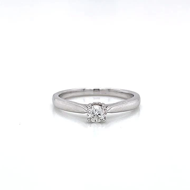Image thumbnail 3 of 3 of H. Samuel 9ct White Gold Engagement Ring. 0.20ct Diamond Solitaire Ring