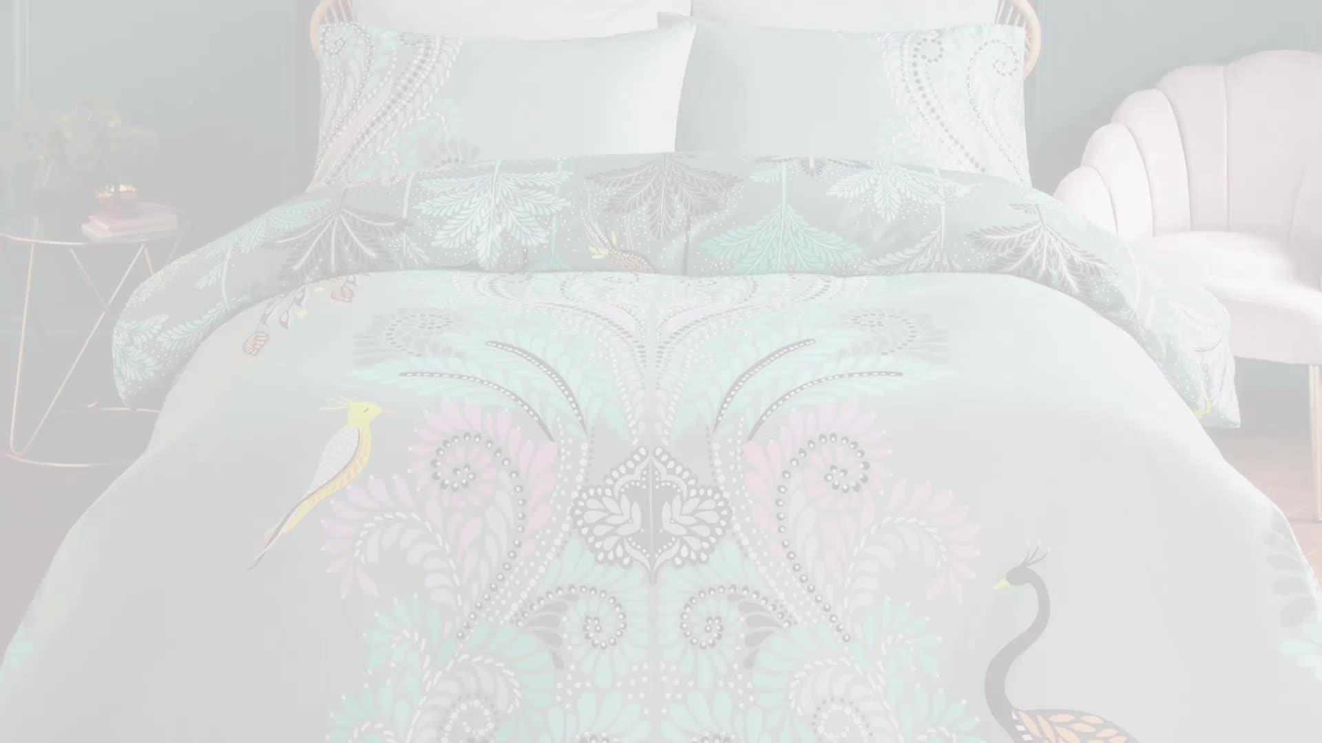 Video of sara-miller-100-cotton-filigree-duvet-set