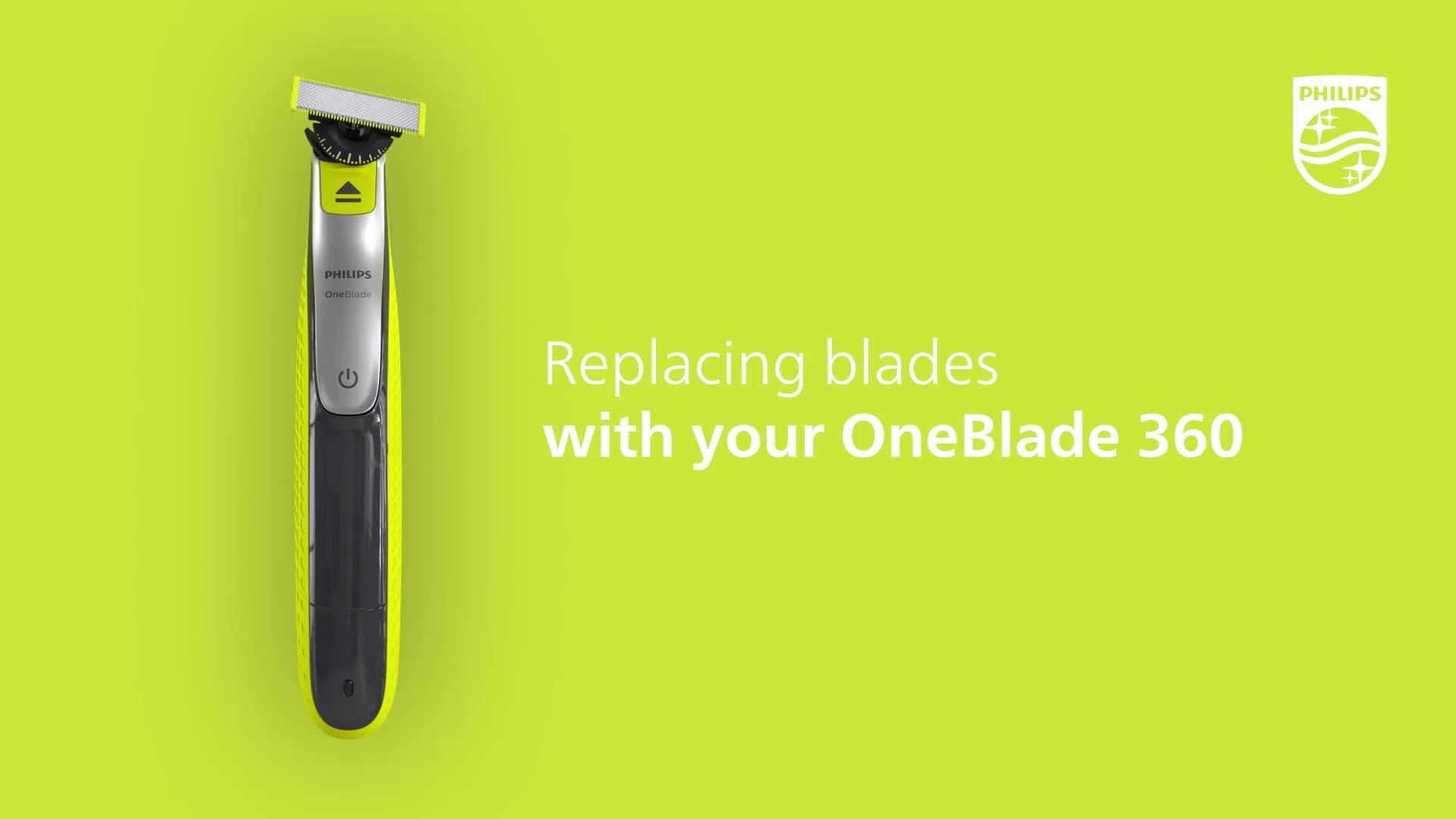 Video of philips-oneblade-360-replacement-blades-for-face-4-pack-qp44050
