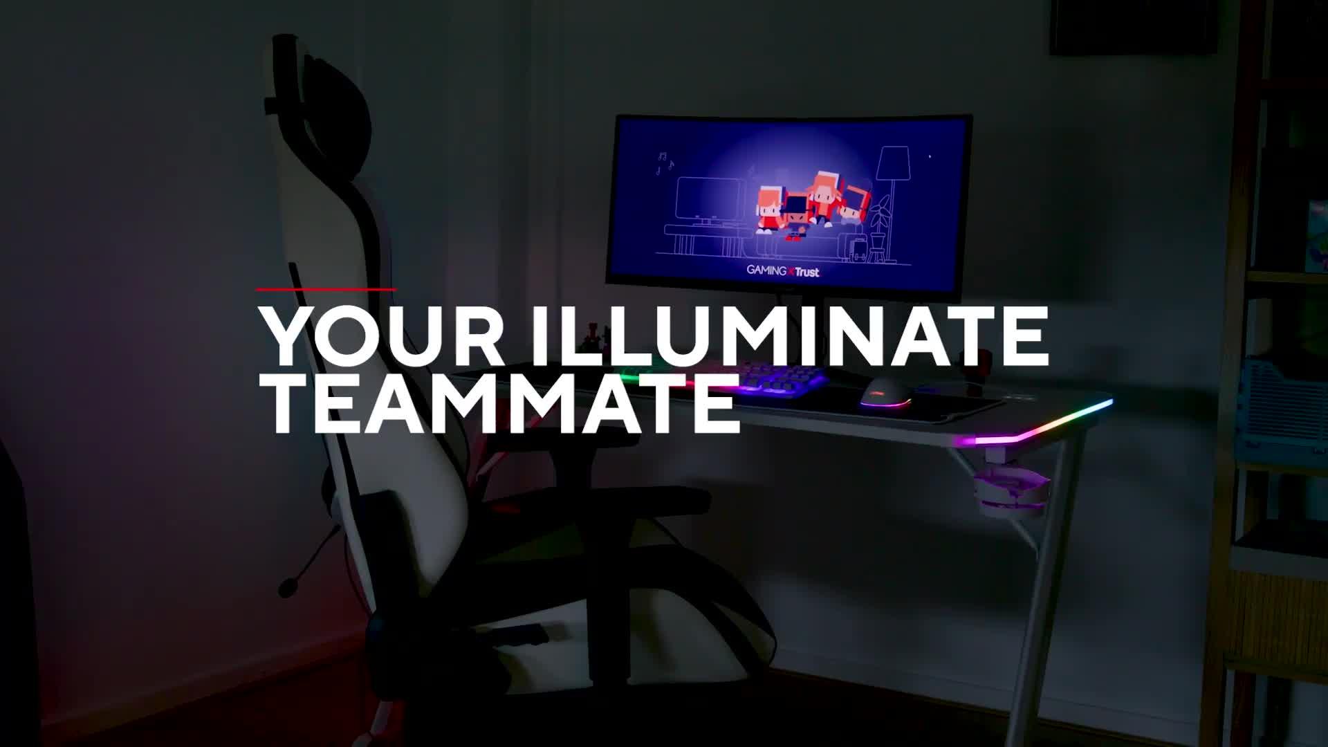 Video of trust-gxt709w-luminus-white-gaming-desk-with-adjustable-rgb-led-lighting