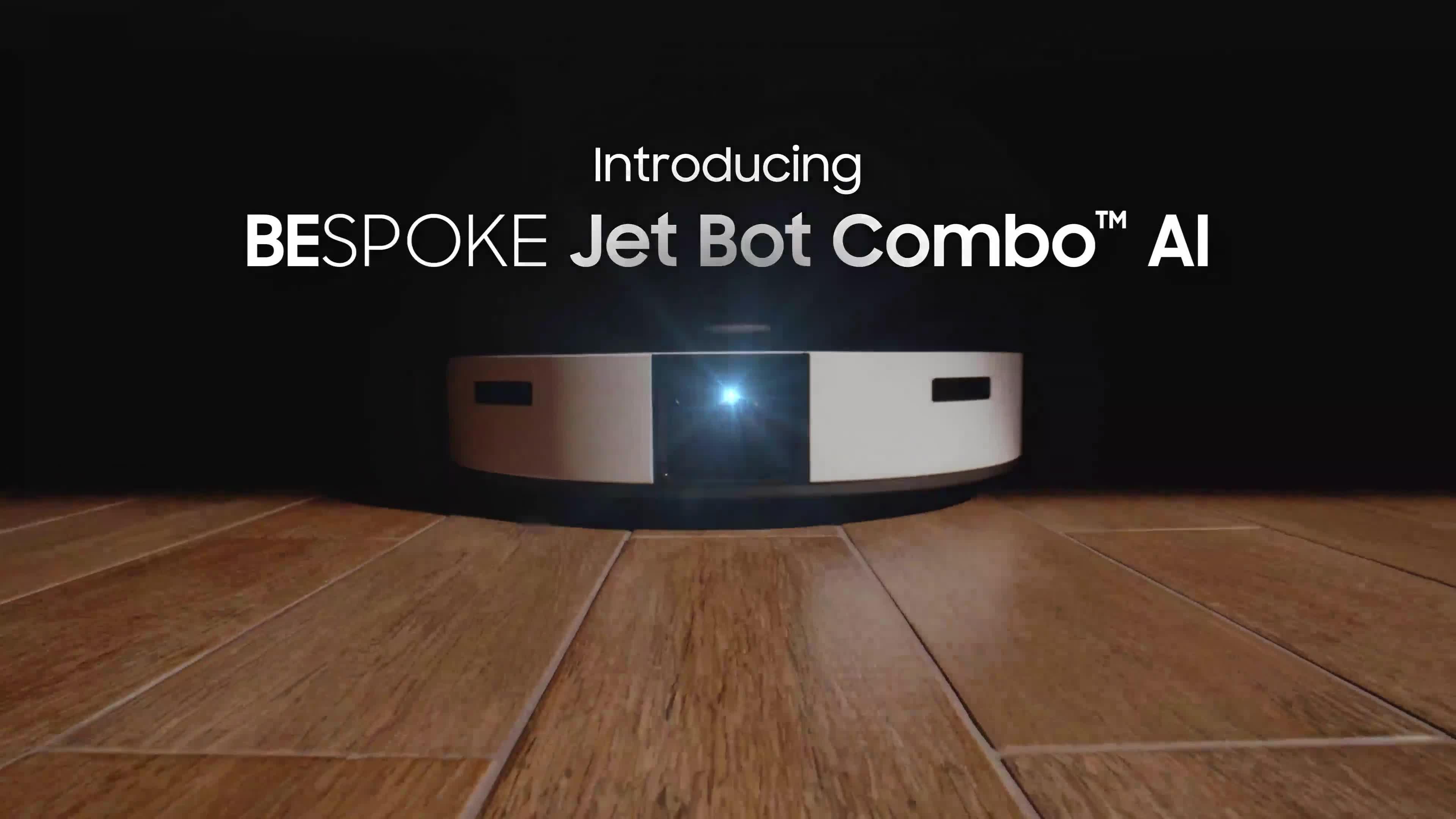 Video of samsung-bespoke-jet-bottrade-combo-ai-3-in-1-cleaning-vr7md97714geubr-robot-vacuum-cleaner-satin-grey