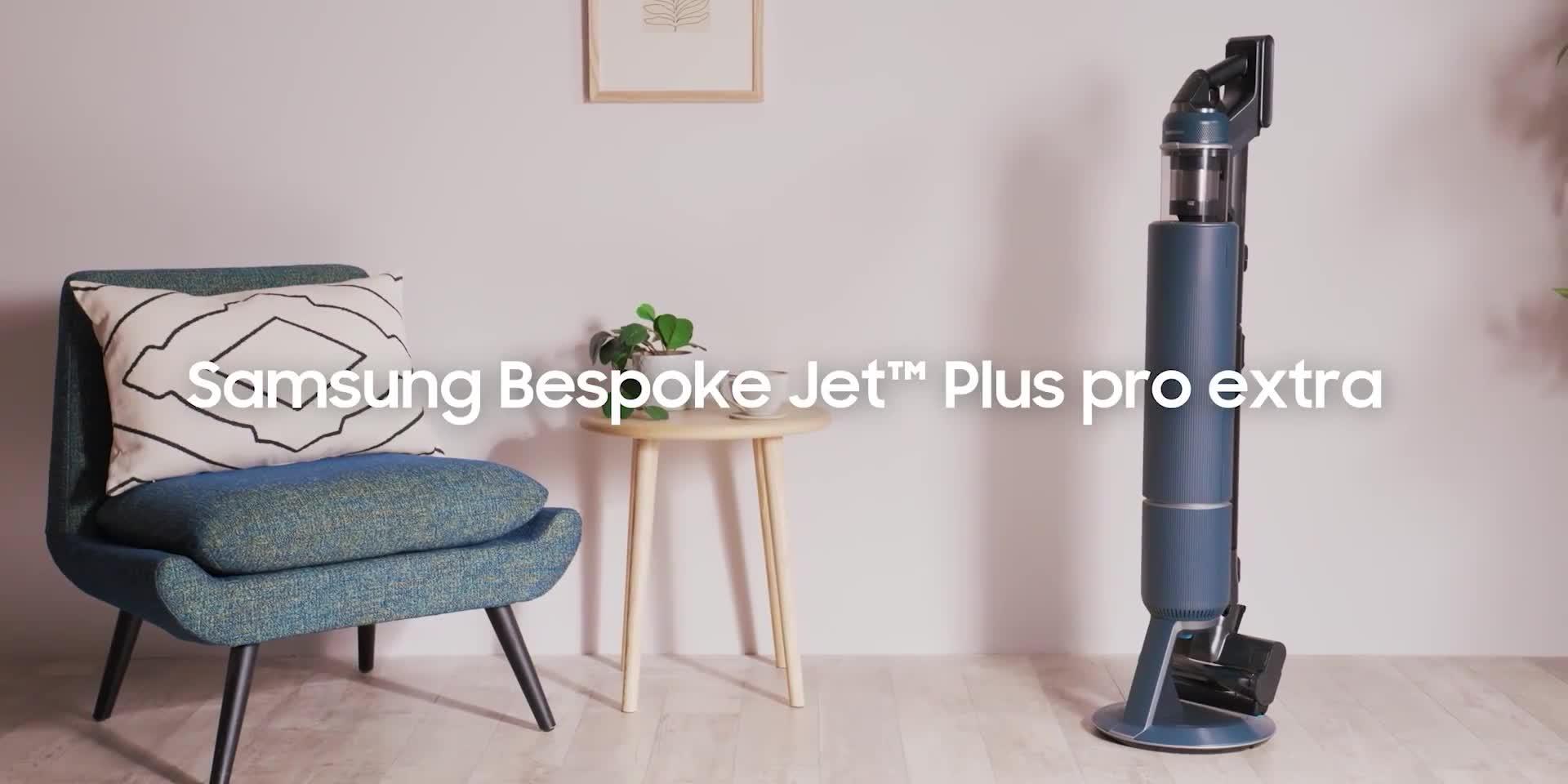 Video of samsung-bespoke-jet-plus-pro-extra-cordless-stick-vacuum-cleaner-max-210w-suction-power-with-all-in-one-clean-station-midnight-blue