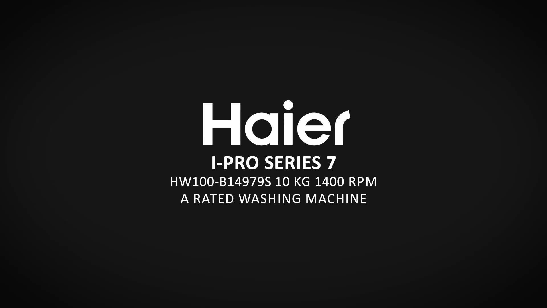 Video of haier-i-pro-series-7-plus-hw110-b14979s8eu1-10kg-1400rpm-spin-washing-machine-a-rated-graphite