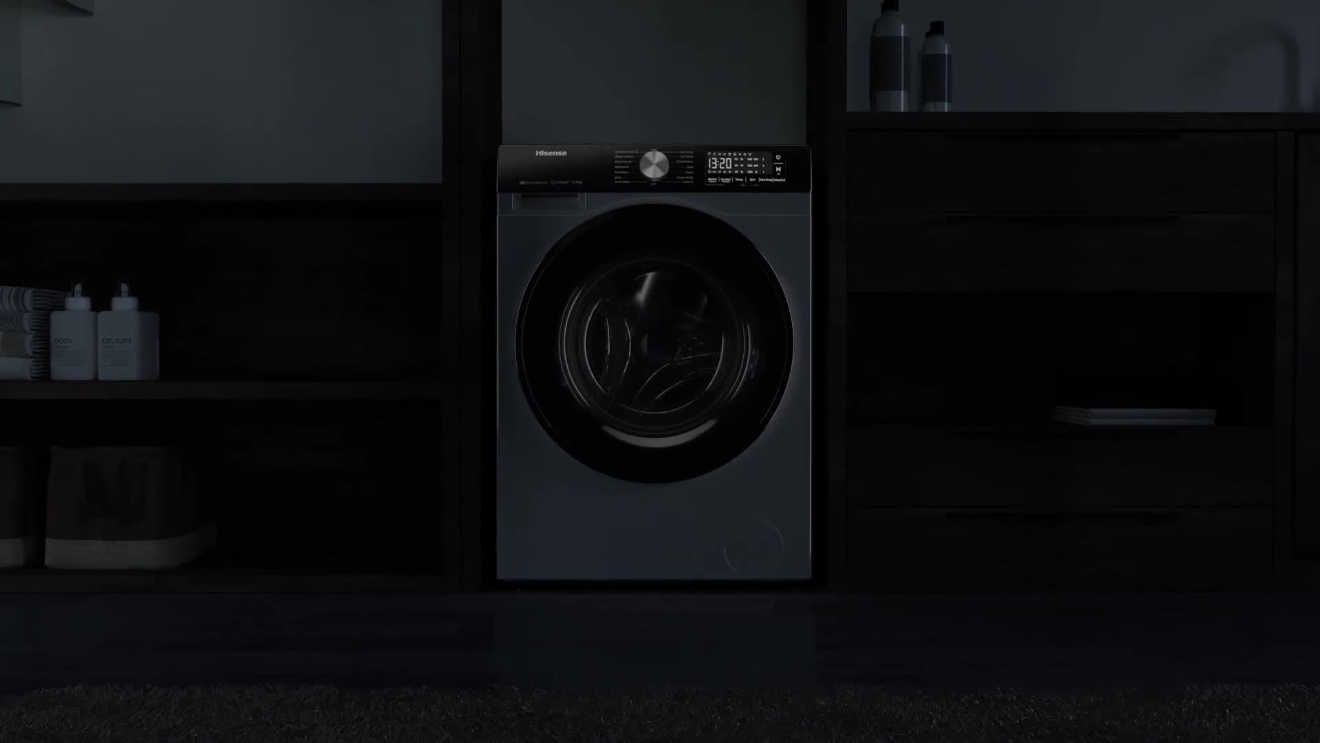 Video of hisense-3s-series-wf3s1243bw3nbsp12kg-load-1400-spin-steam-washing-machine-white-a-rated