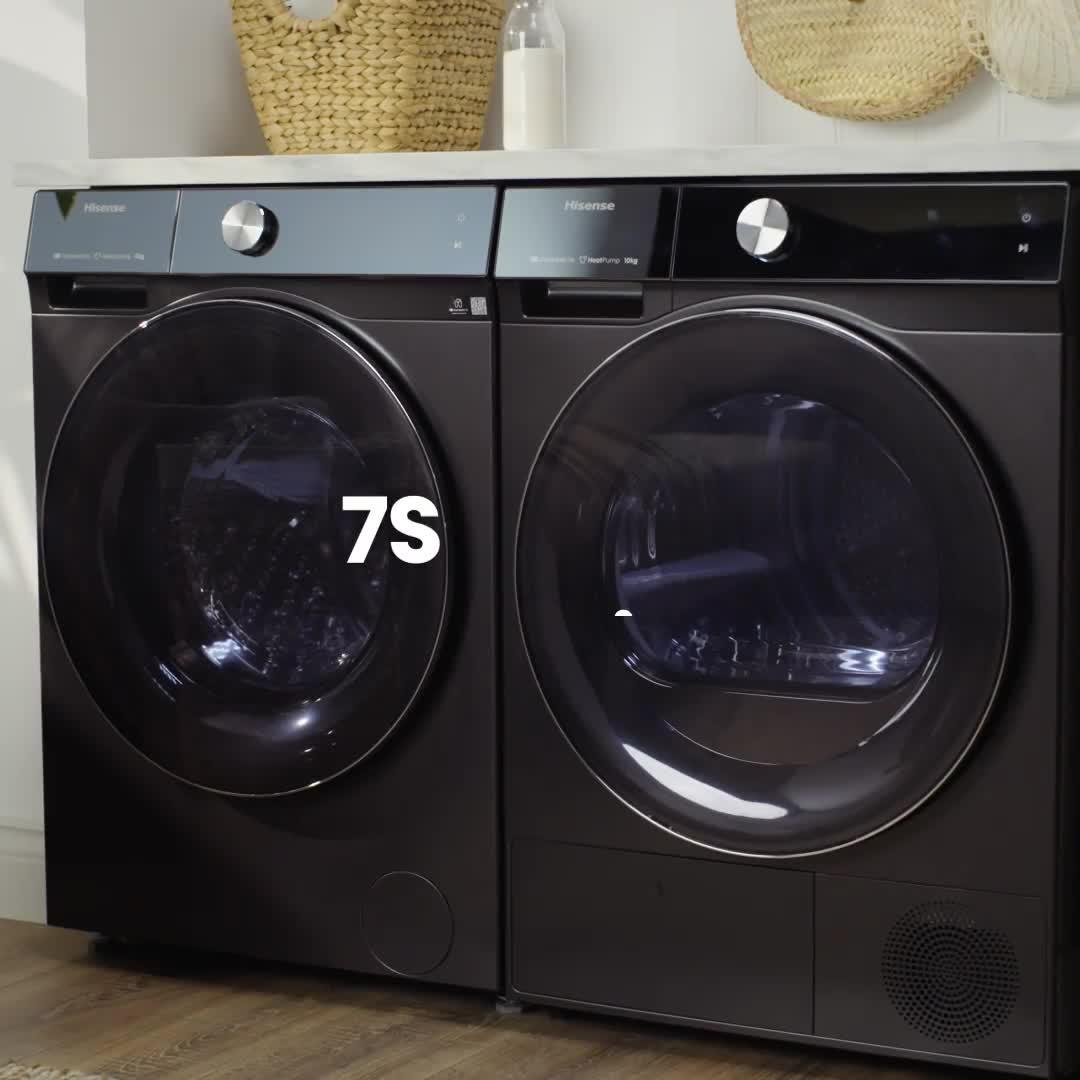 Video of hisense-7s-series-wf7s1247bb-12kg-load-1400-spin-ai-washing-machine-with-touch-control-black-a-rated