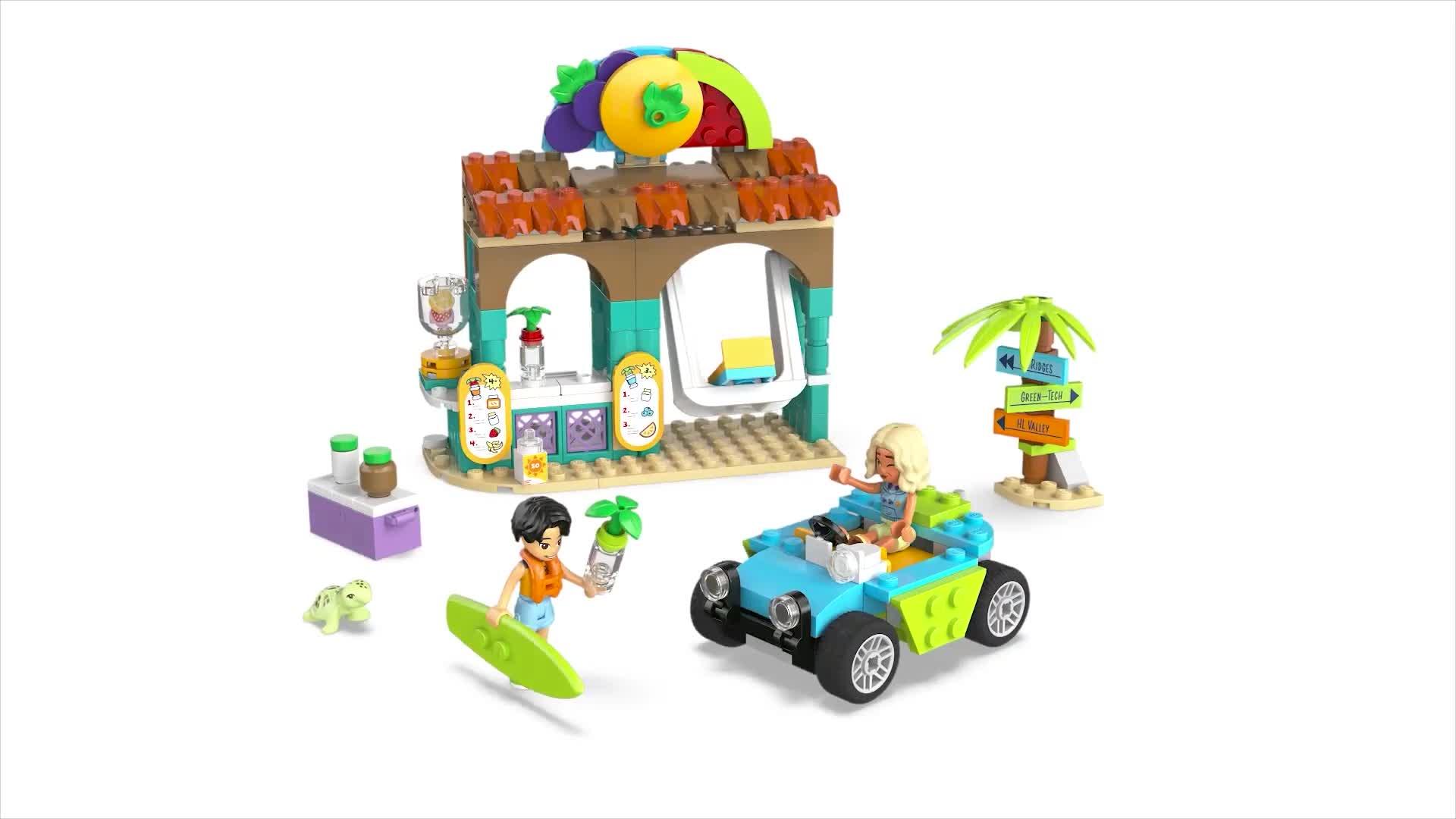 Video of lego-friends-beach-smoothie-stand-food-toy-set-42625