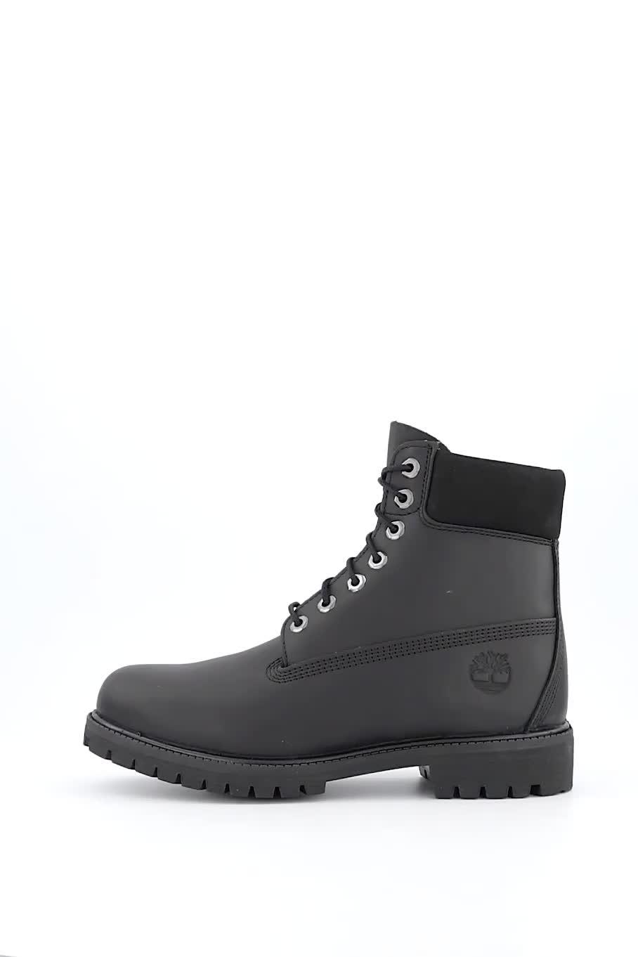 Video of timberland-premium-6-inch-waterproof-leather-lace-up-boots-black