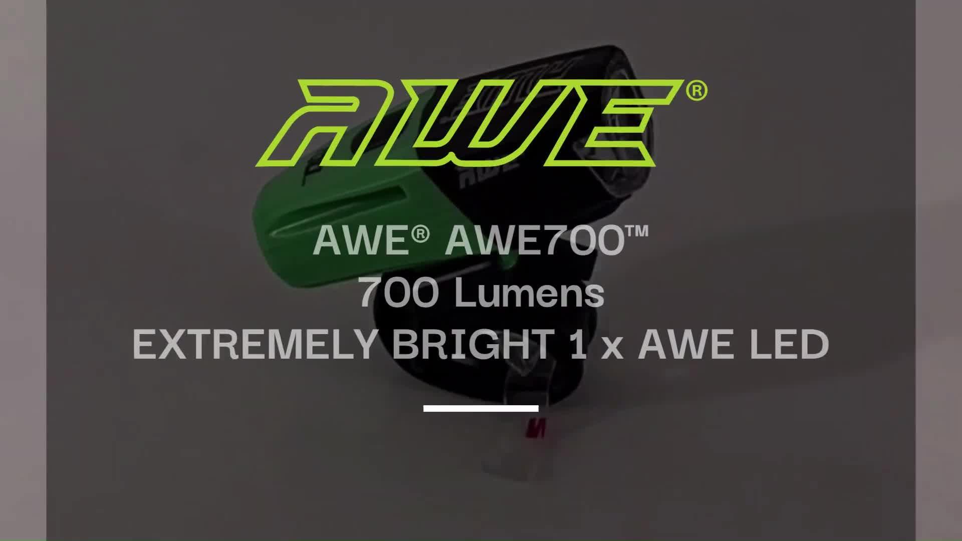 Video of awe-blast-500-lumens-rechargeable-awebright-led-front-bicycle-light-black-7-hrs-run-time