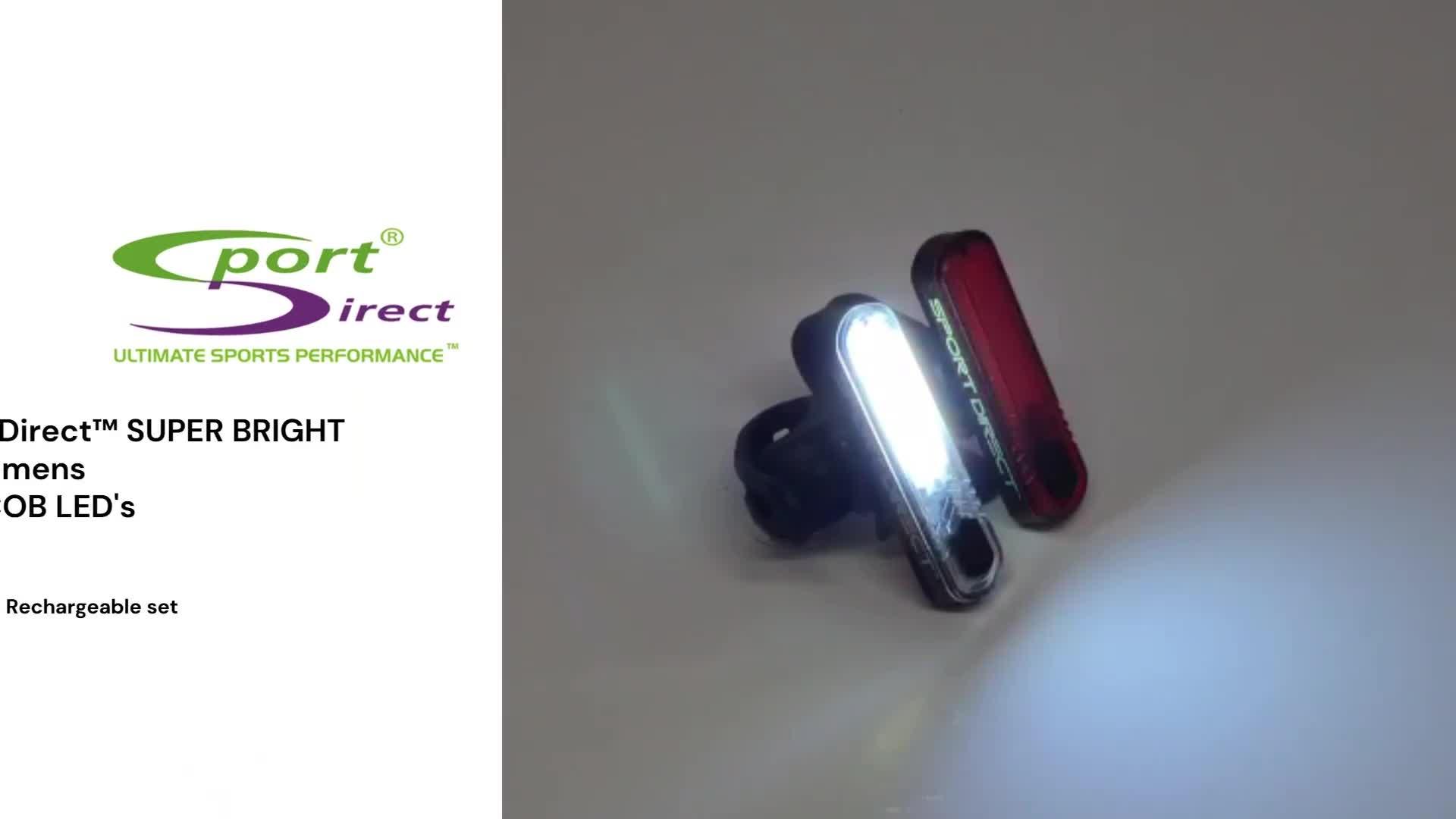 Video of awe-sport-direct-superbright-130-lumens-frontrear-bicycle-usb-rechargeable-20xcob-led-set