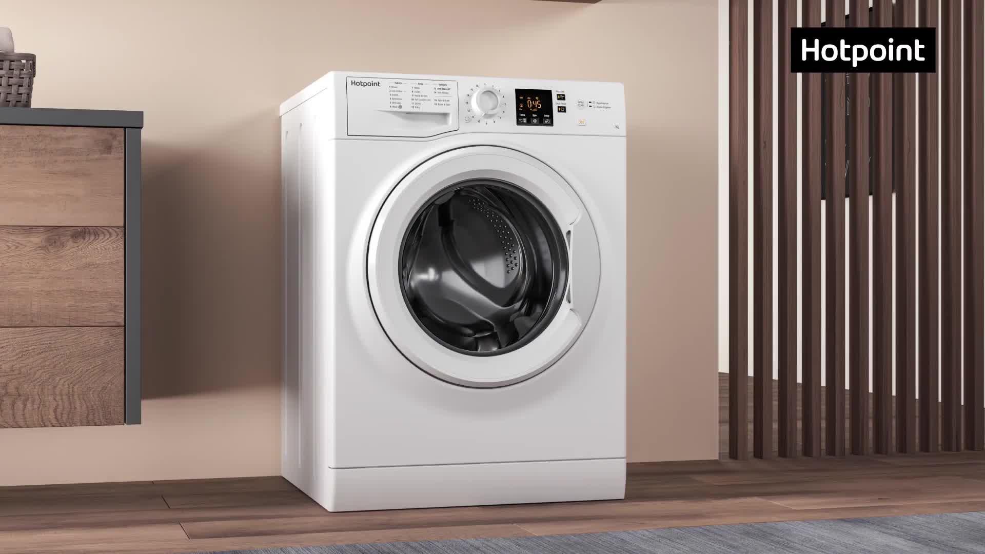 Video of hotpoint-anti-stain-nswm7469gguk-7kg-load-1400-spinnbspwashing-machine-graphite
