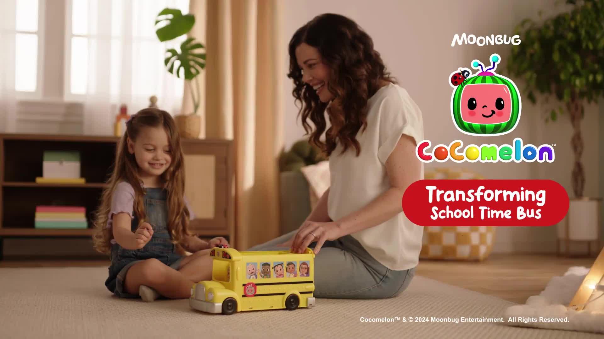Video of cocomelon-transforming-school-time-bus-lights-and-sounds-3-favourite-songs-6-areas-of-play-removable-jj-and-cody-figures
