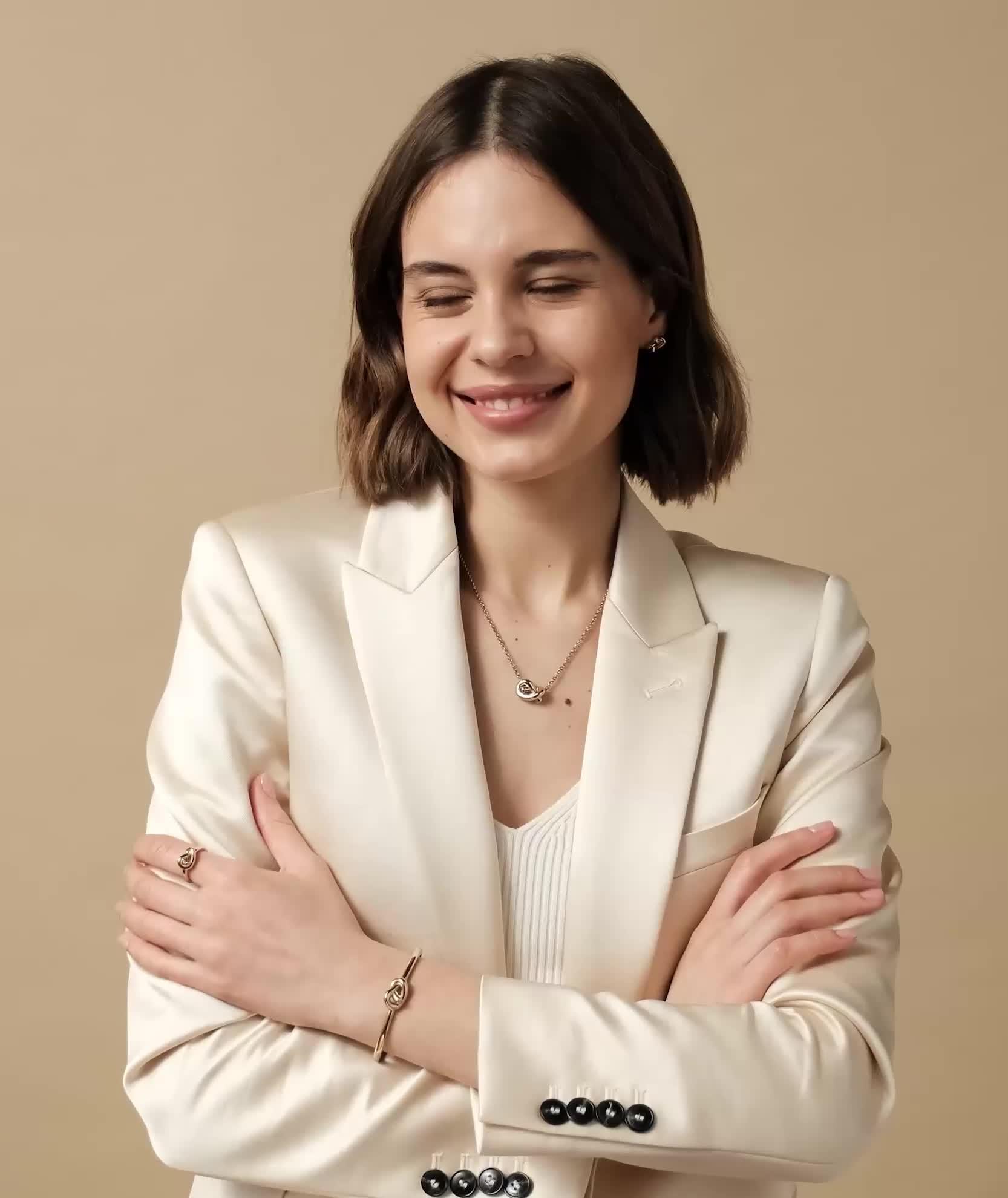 Image thumbnail 7 of 7 of Olivia Burton Lovers Knot Gold IP Necklace