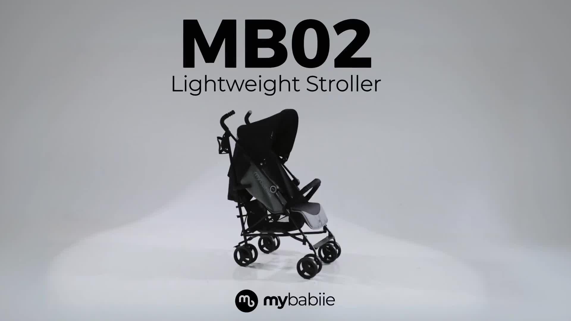 Video of my-babiie-mb02-plus-blue-lightweight-stroller