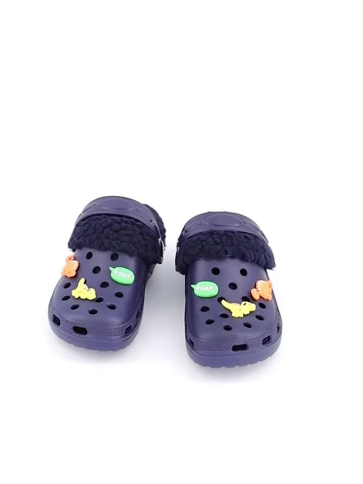 Video of v-by-very-boys-removeable-faux-fur-lined-mule-sandal-navy